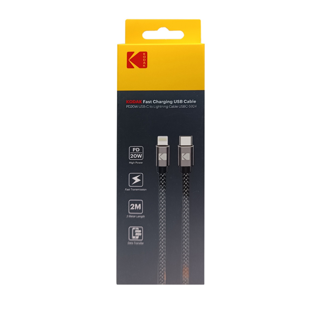 کابل شارژ تایپ سی به لایتنینگ کداک Kodak 5924 USB-C to Lightning 2m Charging Cable