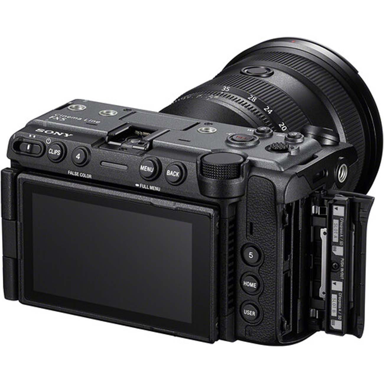 نمای جانبی دوربین سینمایی سونی Sony FX5 Cinema Camera