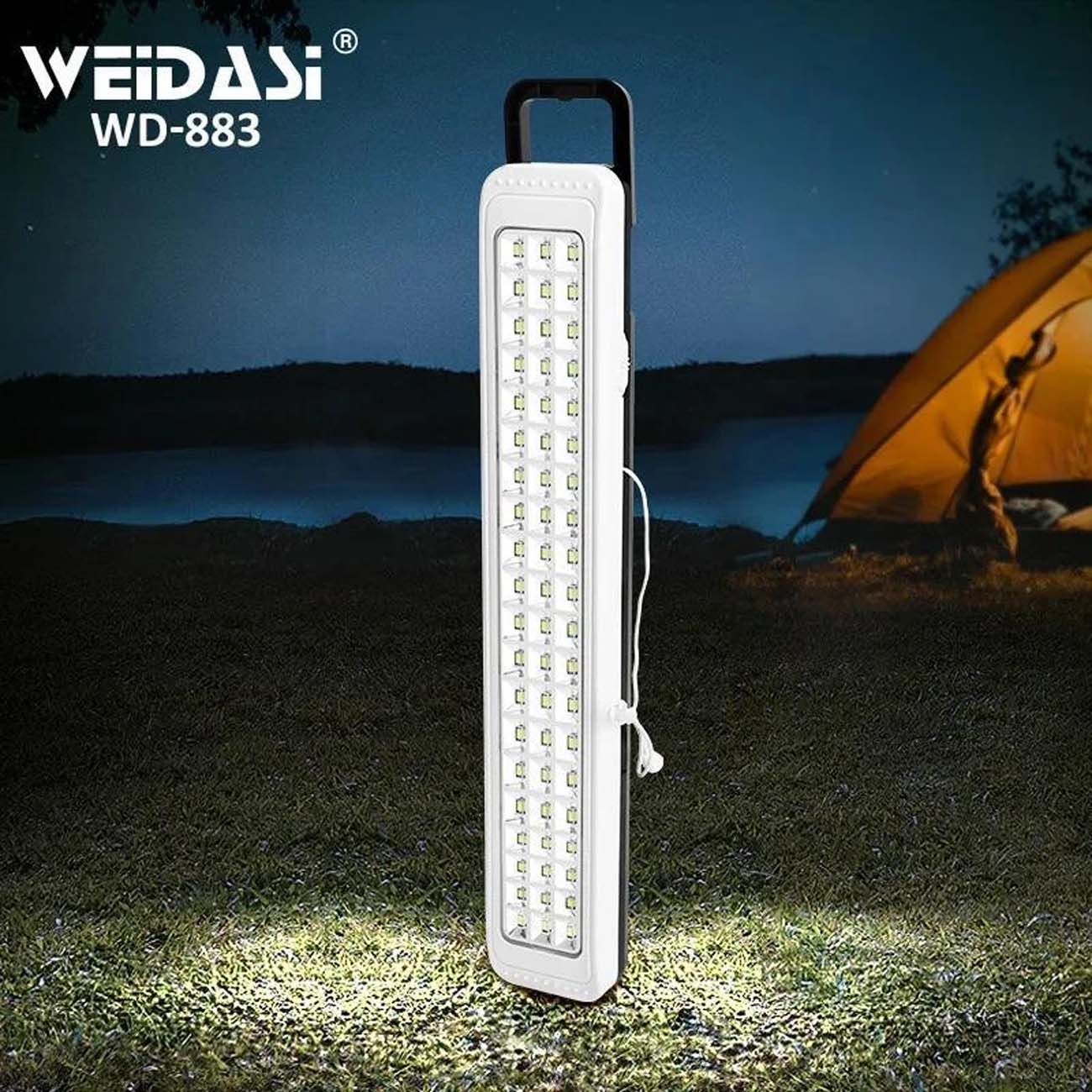 نمای کاربردی چراغ اضطراری شارژی ویداسی Weidasi WD-883 Rechargeable Emergency Tube Light
