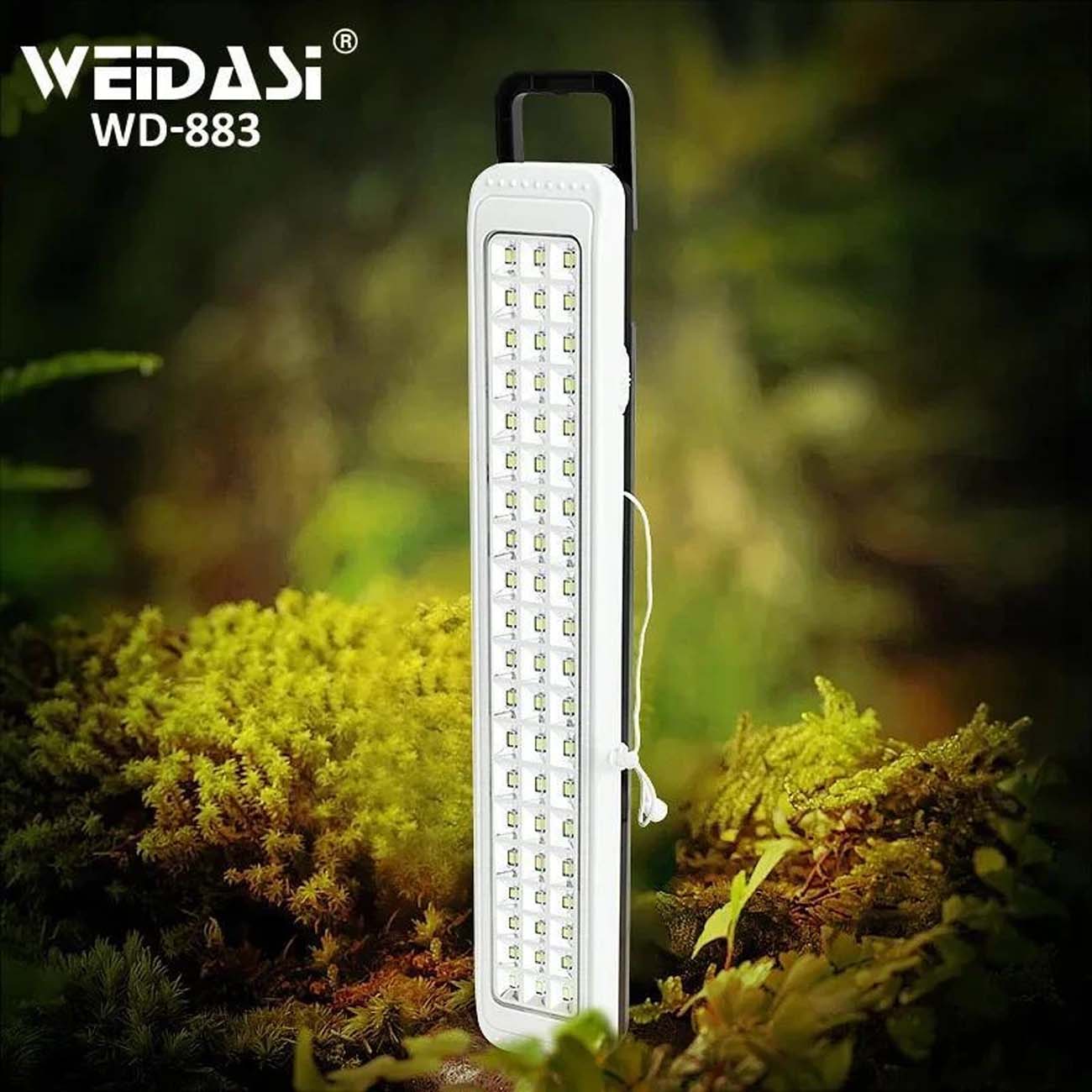 نمای کاربردی از چراغ اضطراری شارژی ویداسی Weidasi WD-883 Rechargeable Emergency Tube Light