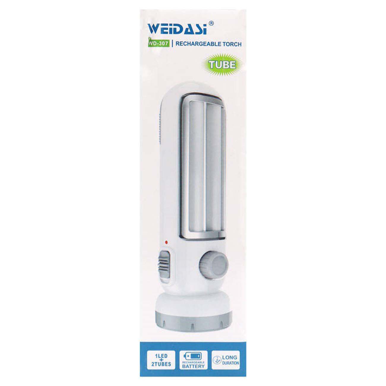 نمای جعبه چراغ قوه ویداسی Weidasi WD-307 Rechargeable Dual-Mode Emergency Light White