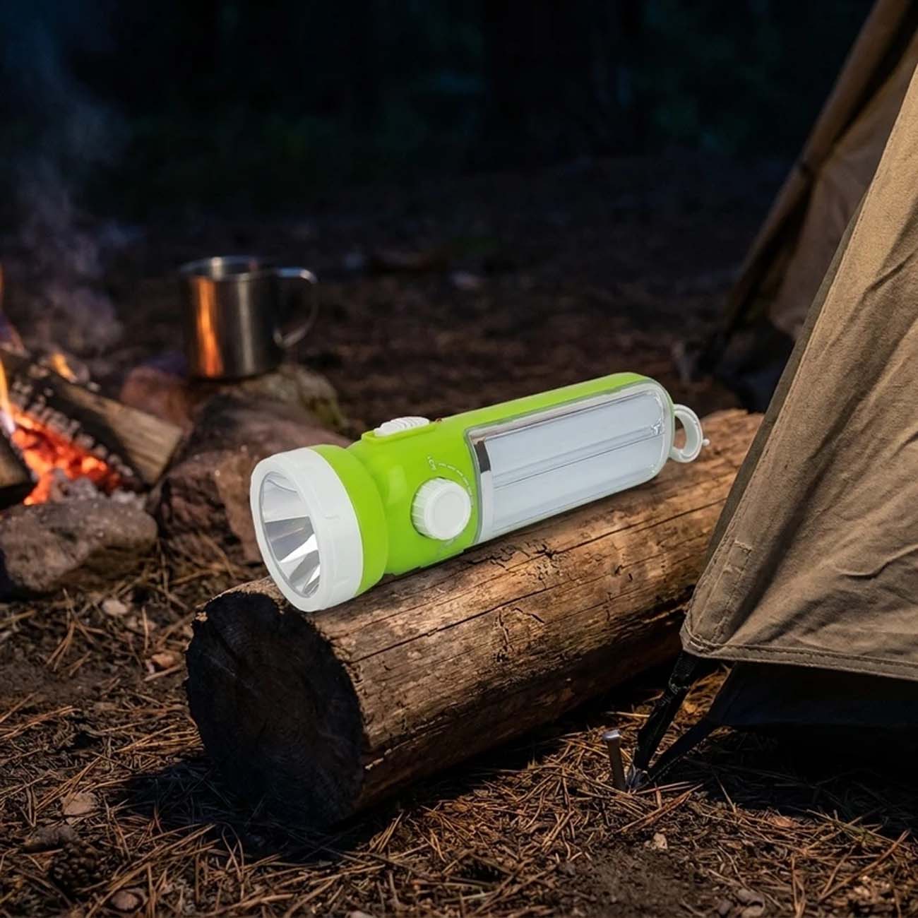 نمای کاربردی چراغ قوه شارژی ویداسی Weidasi WD-307 Rechargeable Dual-Mode Emergency Light Green