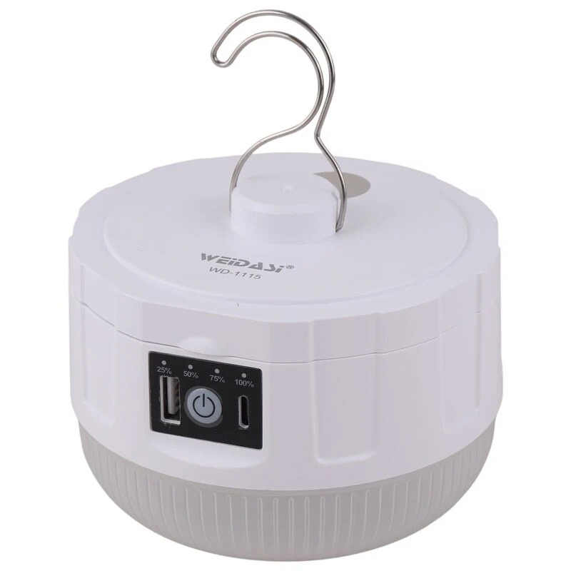 لامپ شارژی پاوربانک دار ویداسی Weidasi WD-1115 80W Rechargeable Emergency Light with Power Bank