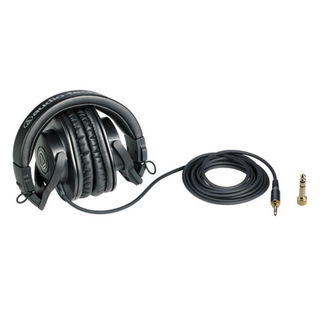 نمای روبرو هدفون مانیتورینگ آدیو تکنیکا AudioTechnica ATH-M30x Monitoring Headphones Black