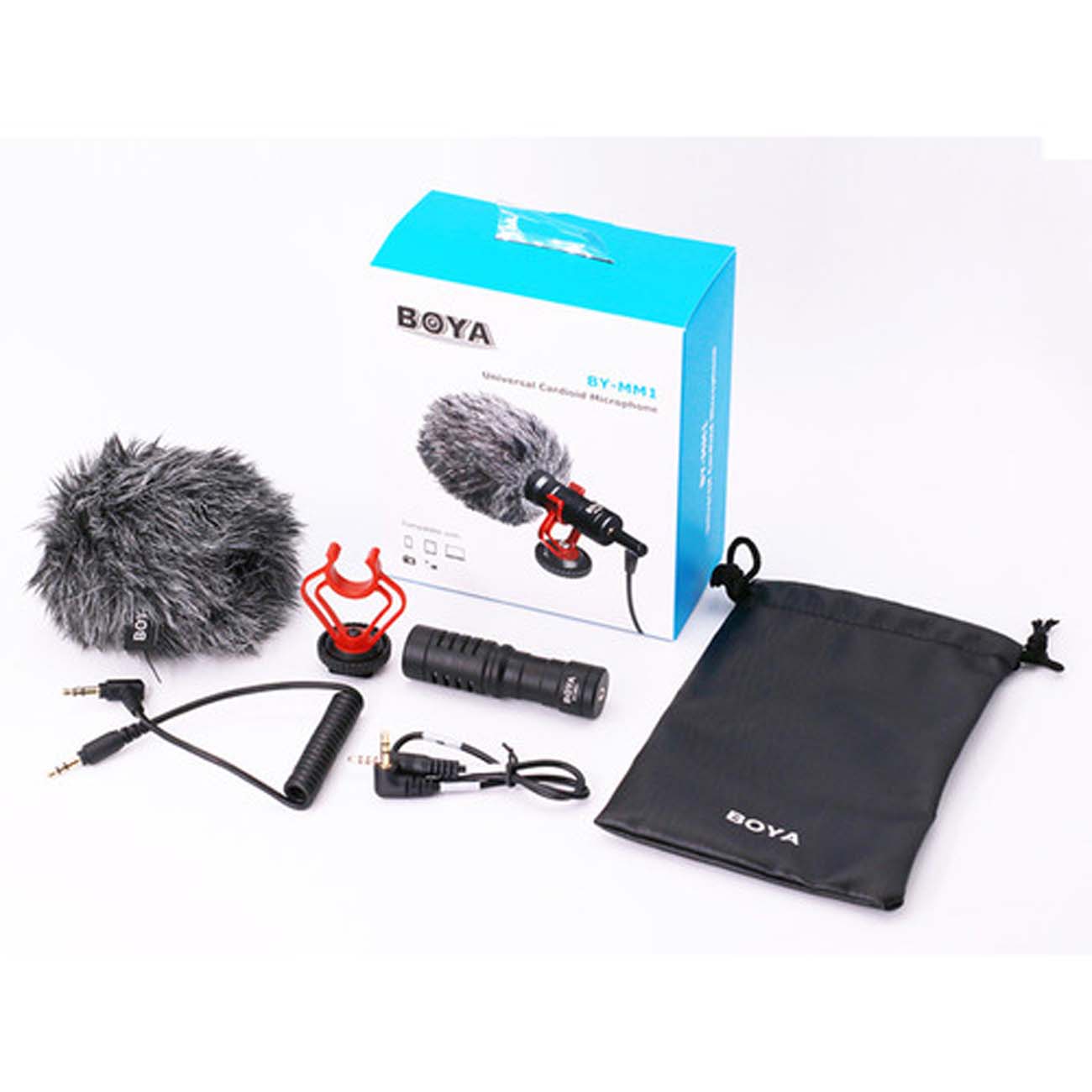 نمای جعبه میکروفون بویا Boya BY-MM1 Mini Cardioid Condenser Microphone