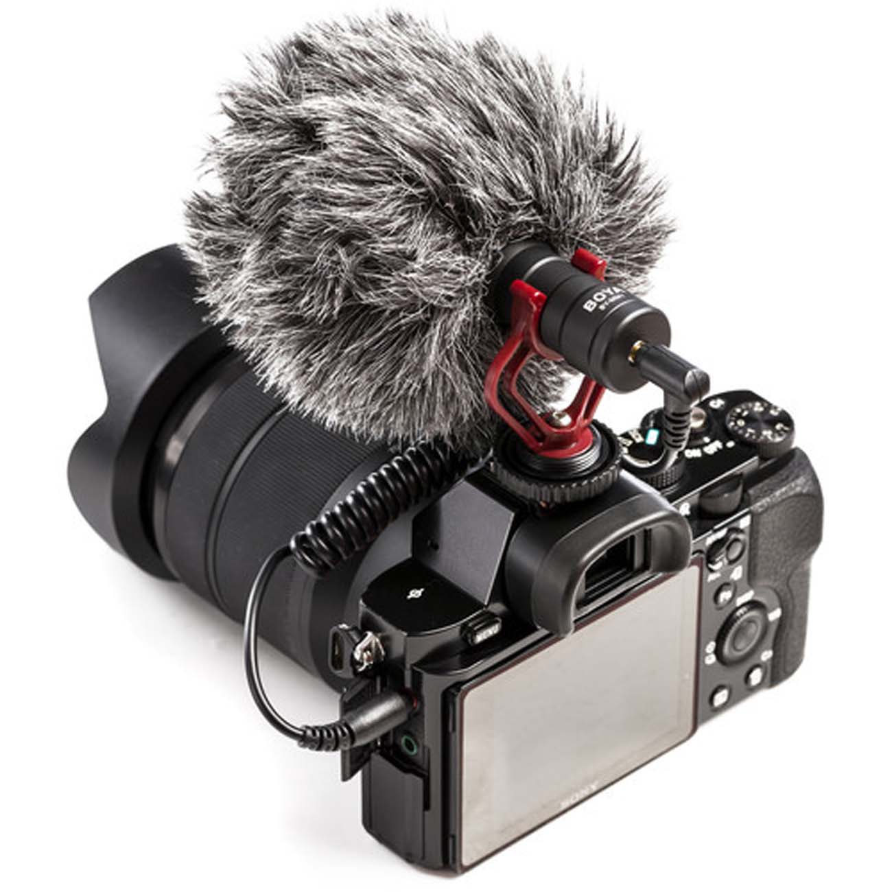 نمای کاربردی میکروفون بویا Boya BY-MM1 Mini Cardioid Condenser Microphone