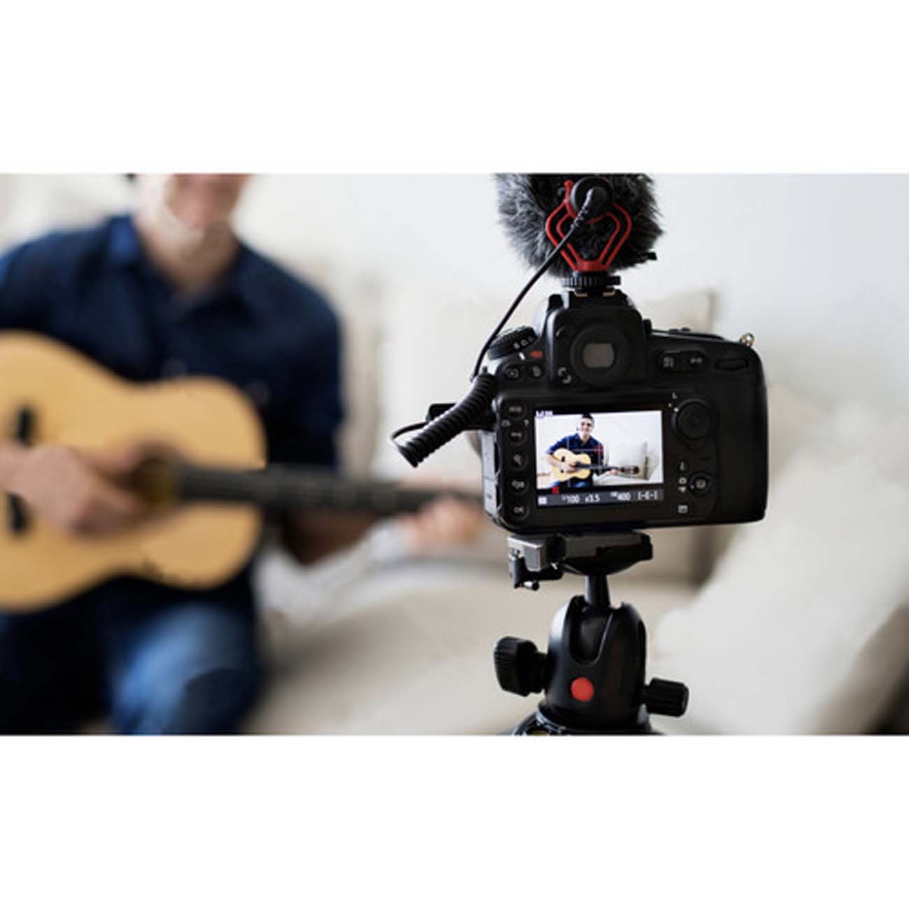نمای کاربردی میکروفون رودوربینی بویا Boya BY-MM1 Mini Cardioid Condenser Microphone