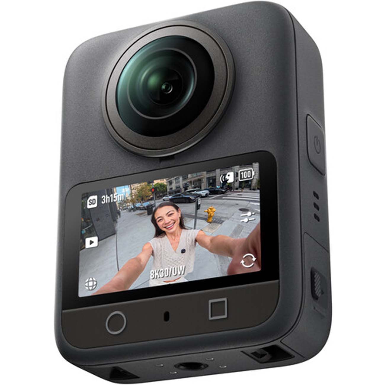 نمای جانبی دوربین اکشن و ورزشی گت ست کمبو دی‌جی‌آی DJI Osmo 360 Get Set Combo Action Camera
