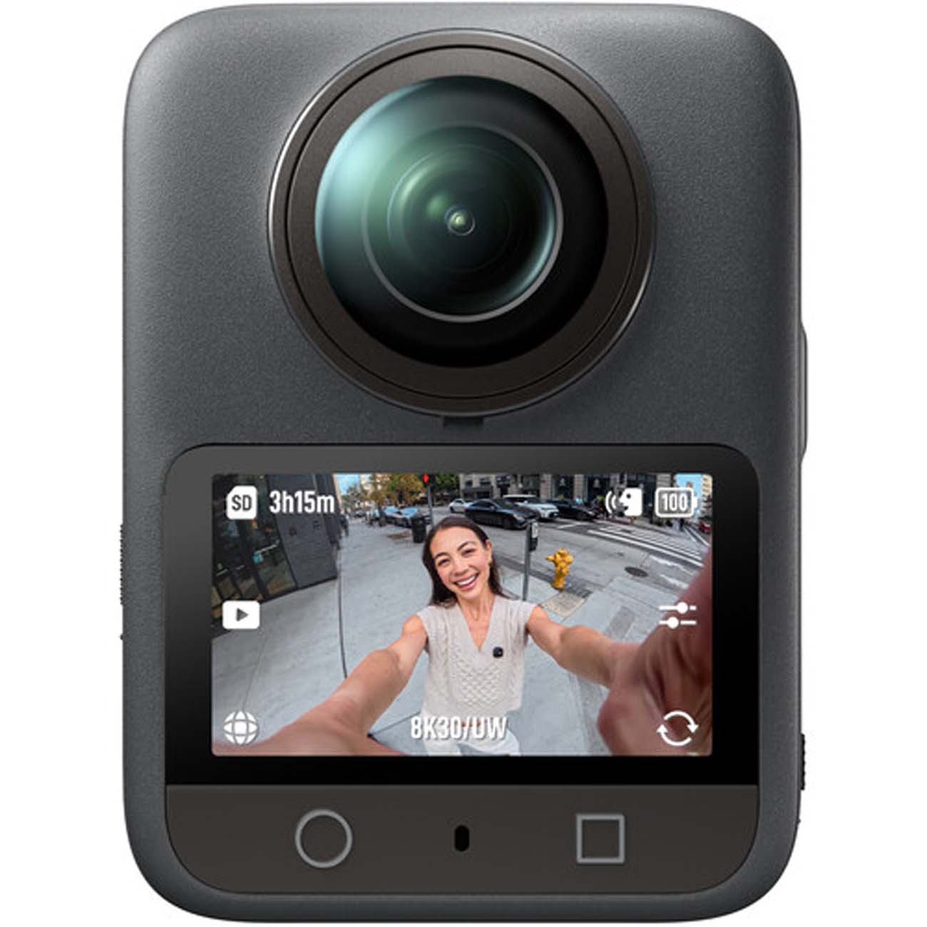 نمای روبه رو دوربین اکشن گت ست کمبو دی‌جی‌آی DJI Osmo 360 Get Set Combo Action Camera