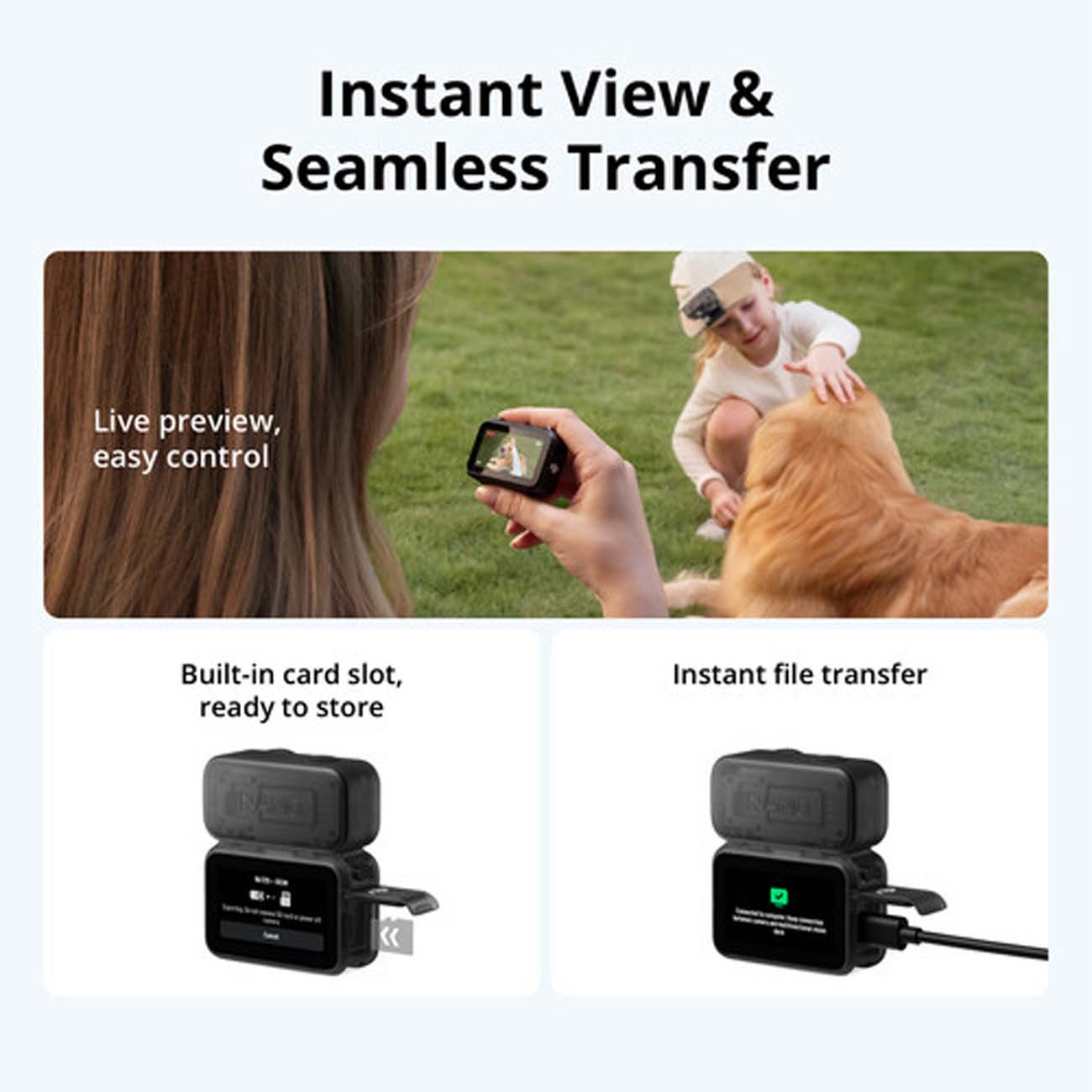 نمای کاربردی از دوربین اکشن و ورزشی دی‌جی‌آی DJI Osmo Nano On-the-Go Combo 128GB Action Camera