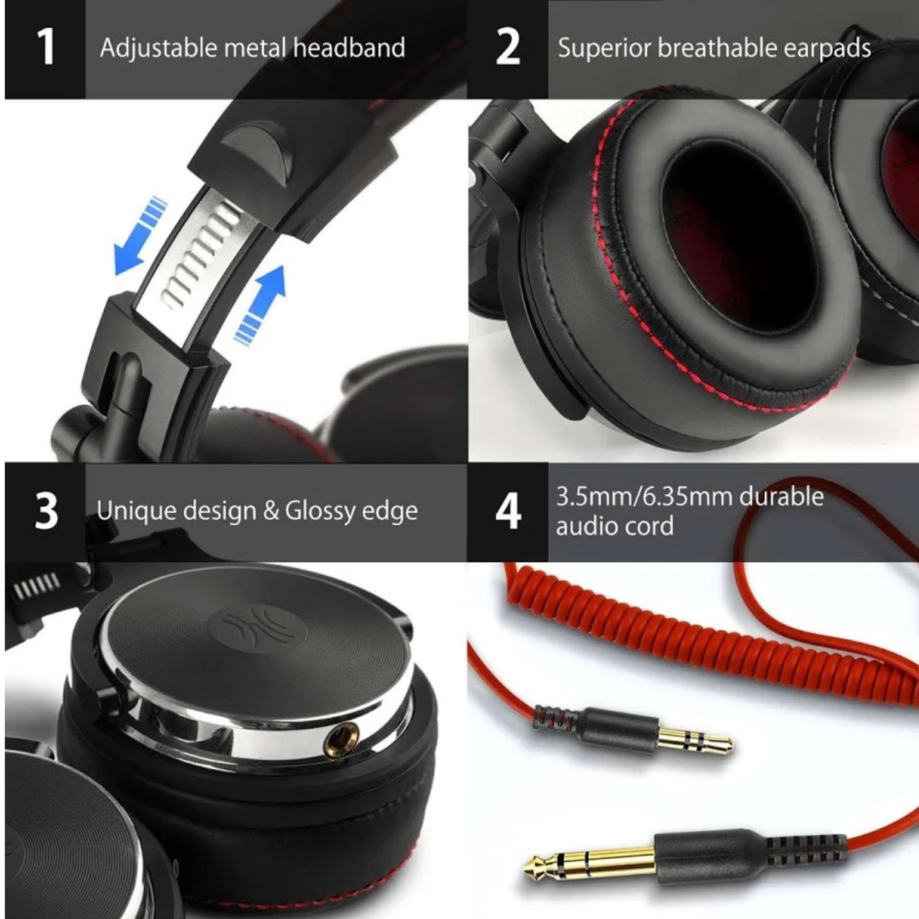 نماهای مختلف هدفون مانیتورینگ و استودیویی وان ادیو OneOdio Pro-50 Studio Monitoring Headphones