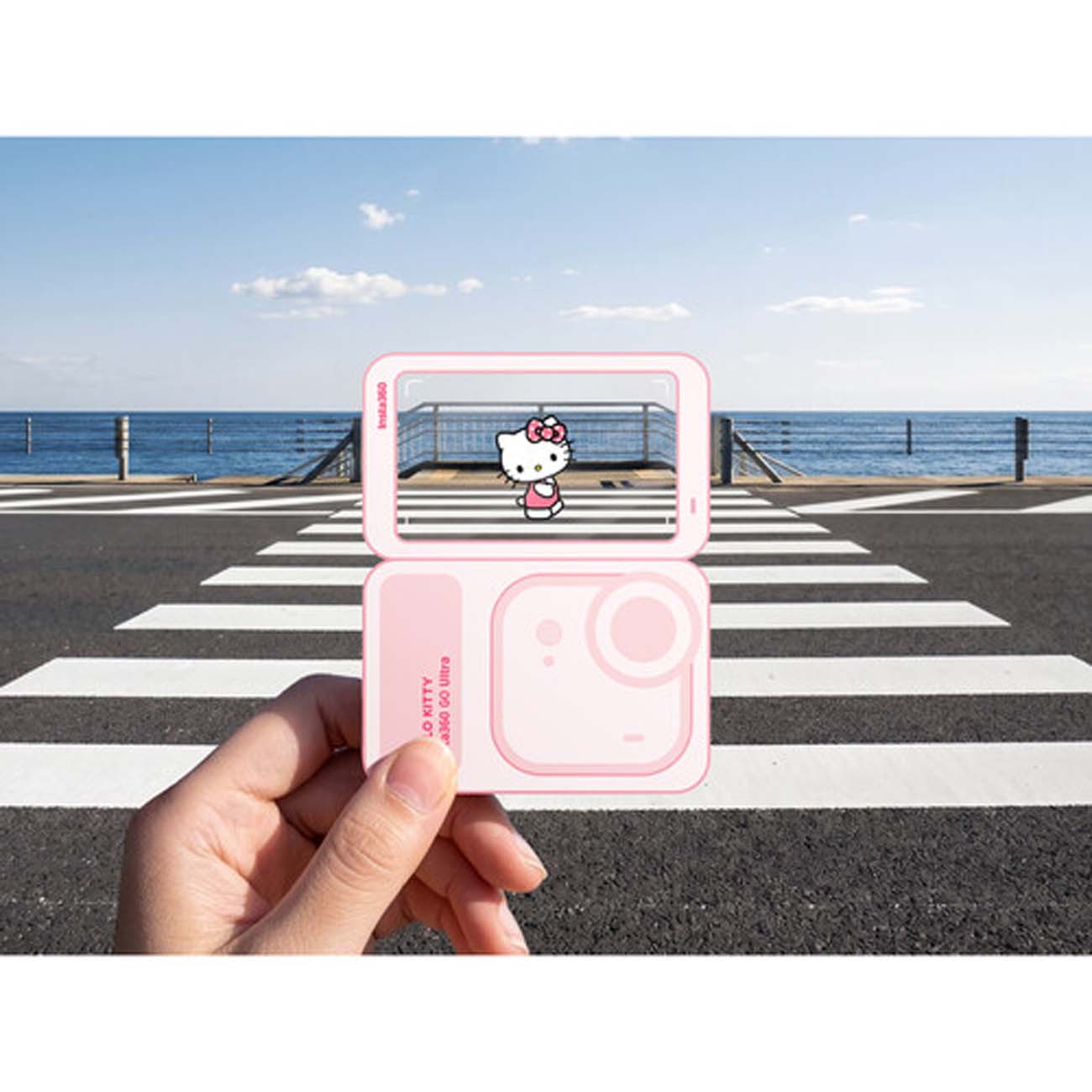 نمای کاربردی دوربین ورزشی و اکشن اینستا۳۶۰ Insta360 GO Ultra x Hello Kitty Limited Edition Action Ca