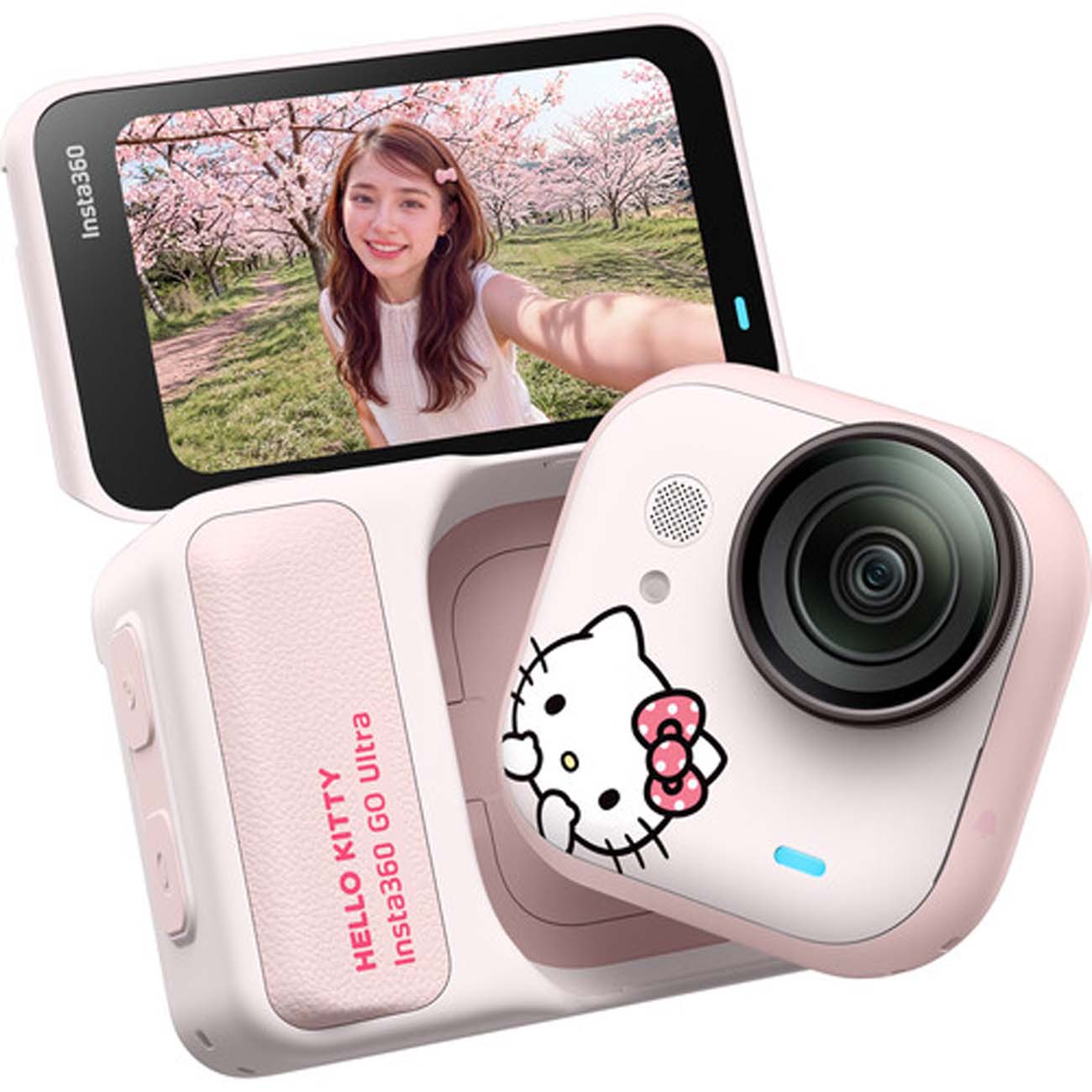 نمای کلی دوربین اکشن اینستا۳۶۰ Insta360 GO Ultra x Hello Kitty Limited Edition Action Camera