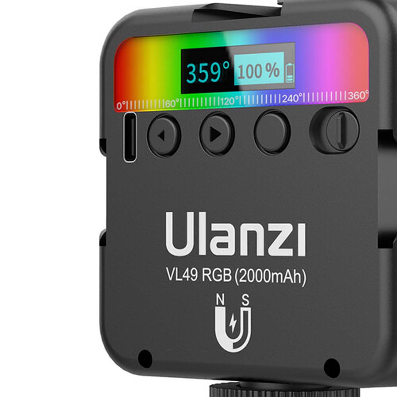نمای نزدیک پنل نور جیبی اولانزی Ulanzi 2287C Mini Pocket 49 RGB Video LED Light