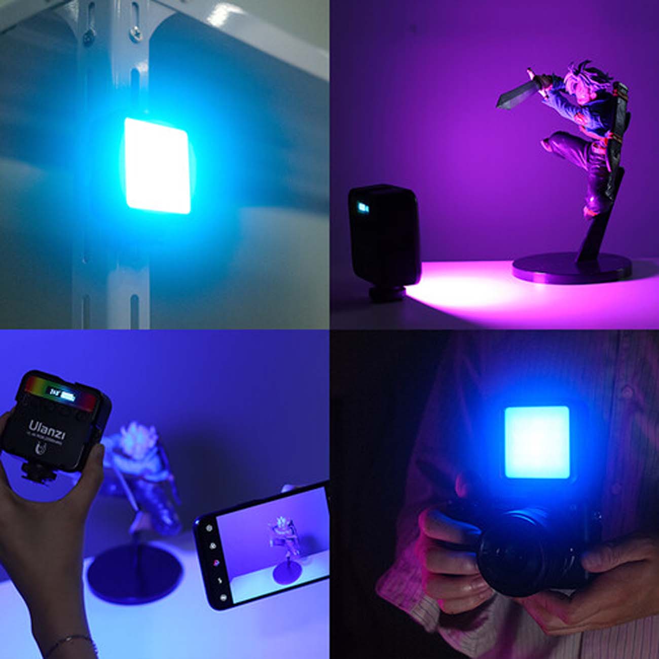 نمای کاربردی از پنل نور جیبی اولانزی Ulanzi 2287C Mini Pocket 49 RGB Video LED Light