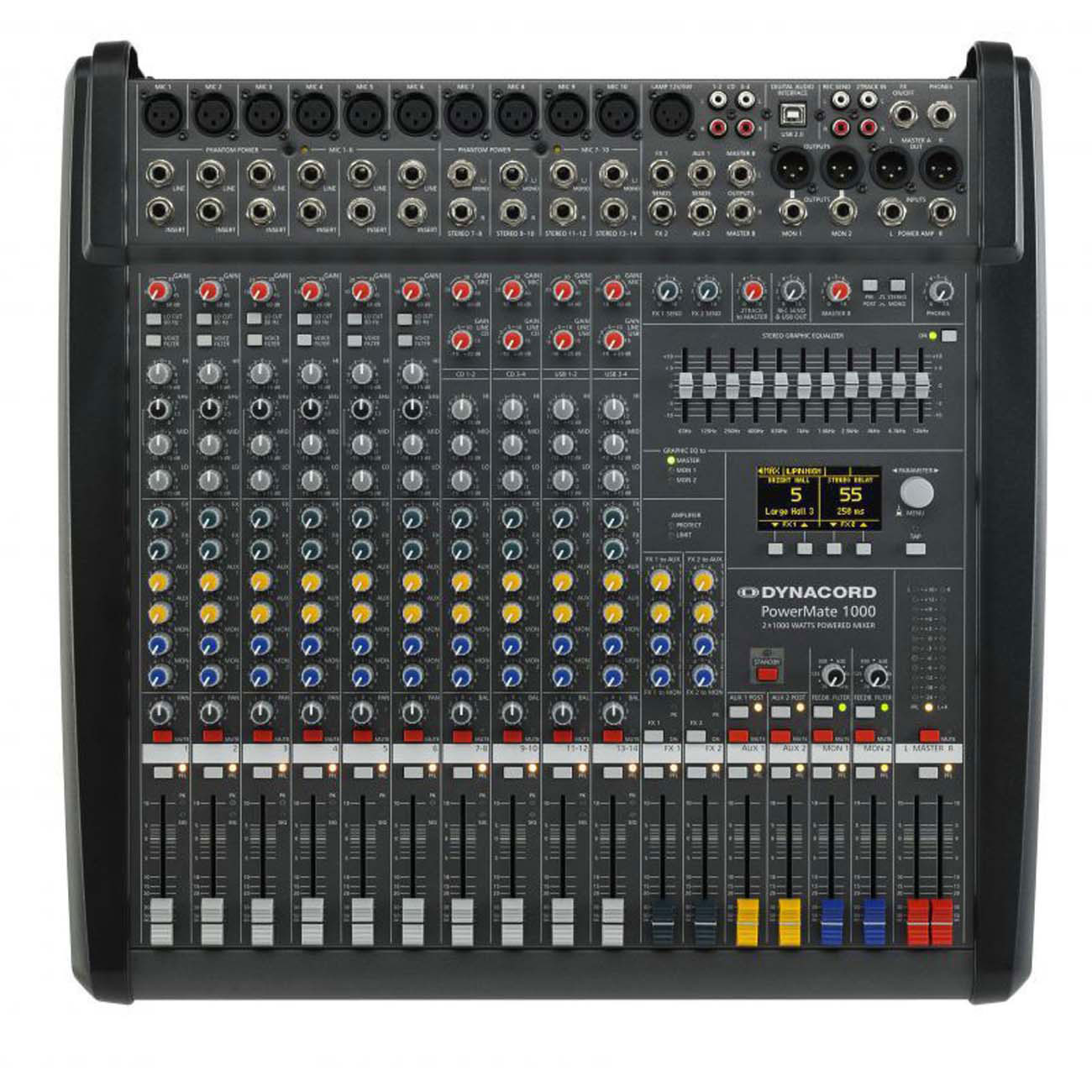 نمای روبه رو پاور میکسر دایناکورد Dynacord PowerMate 1000-3 Power Mixer