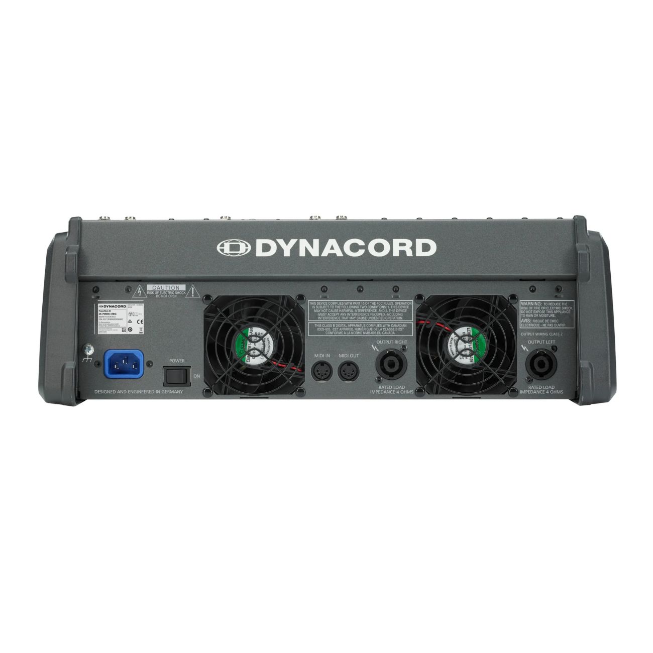 نمای پشت پاور میکسر آنالوگ دایناکورد Dynacord PowerMate 600-3 Grade 1 Powered Mixer