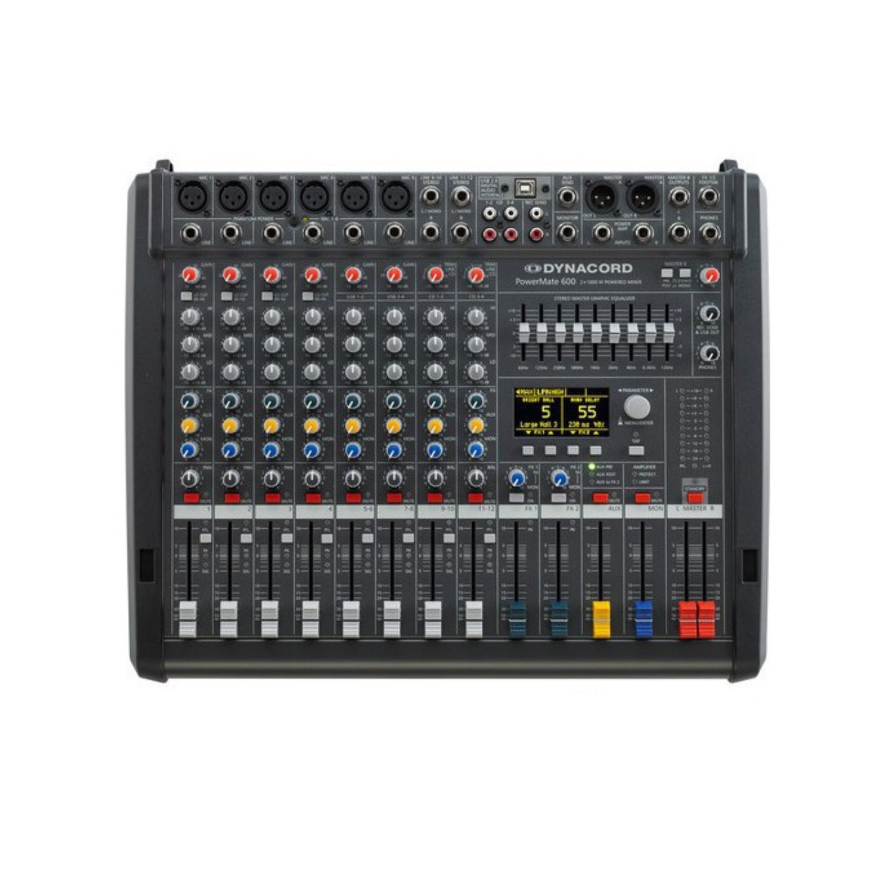 نمای روبه رو پاور میکسر دایناکورد Dynacord PowerMate 600-3 Grade 1 Powered Mixer