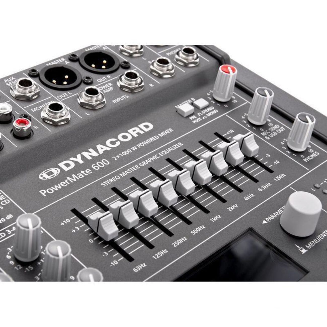 نمای نزدیک پاور میکسر آنالوگ دایناکورد Dynacord PowerMate 600-3 Grade 1 Powered Mixer