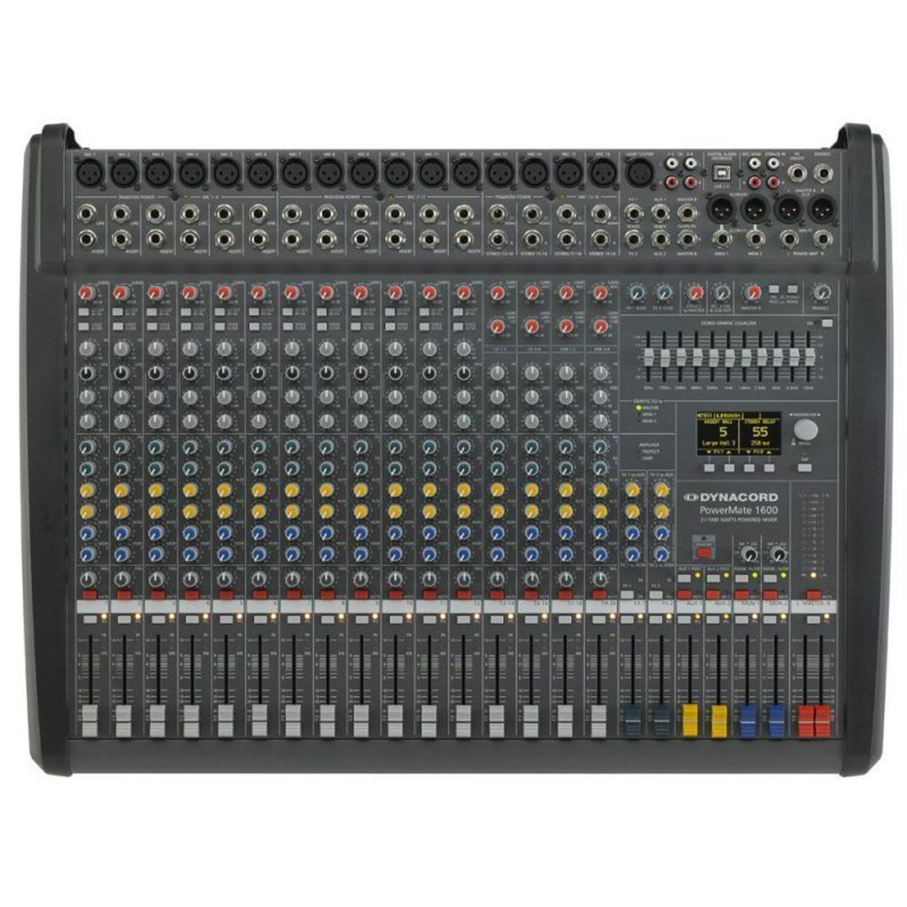 نمای روبه رو پاور میکسر صدا دایناکورد Dynacord PowerMate 1600-3 Analog Powered Mixer