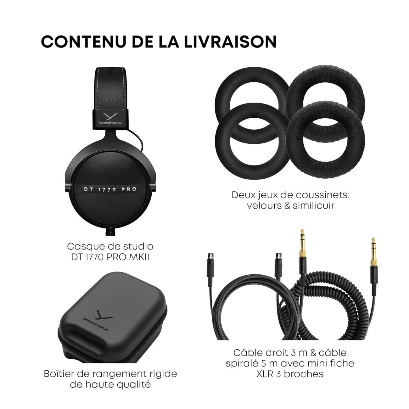 نمای لوازم همراه هدفون استودیویی بیرداینامیک Beyerdynamic DT 1770 Pro Studio Headphones