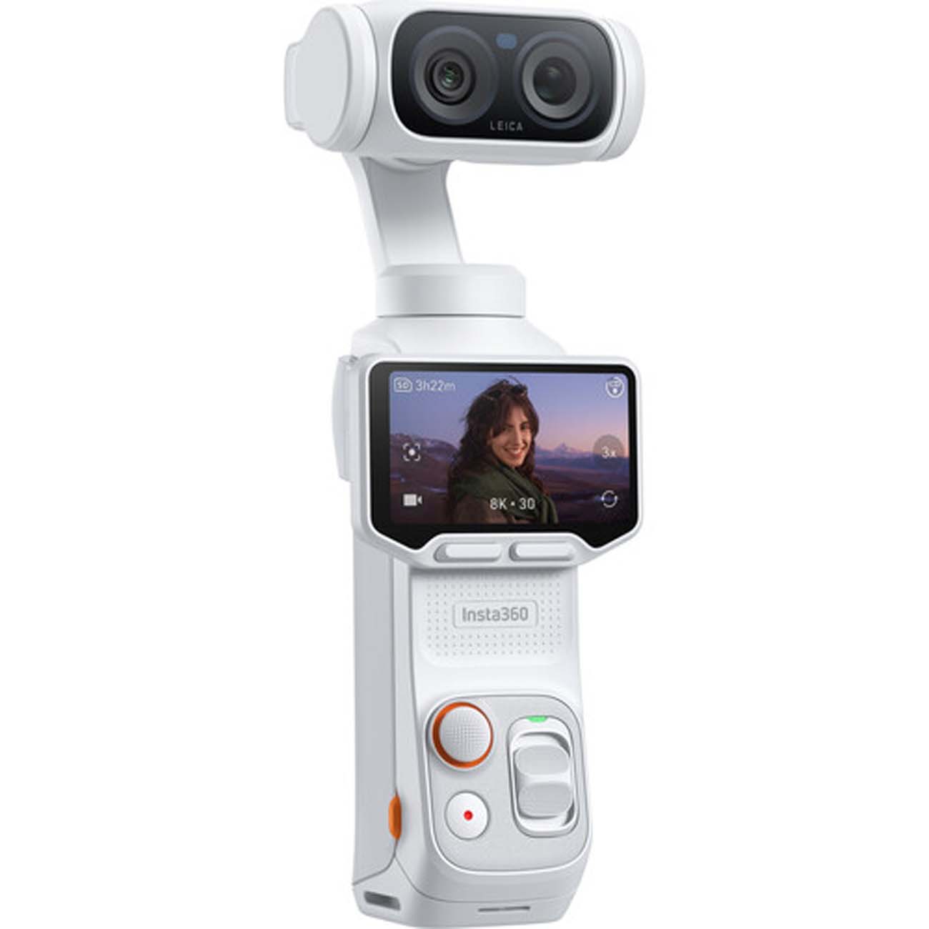 نمای جانبی دوربین اکشن اینستا360 Insta360 Luna Ultra Creator Bundle AI Gimbal Camera White