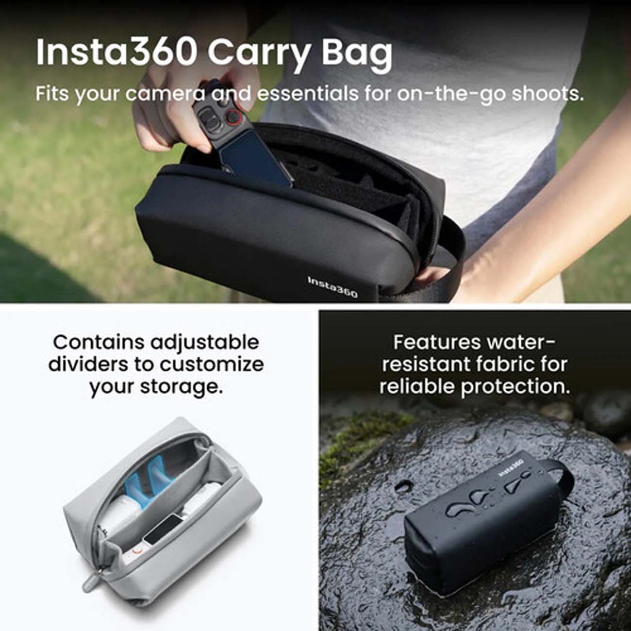 نمای کاربردی دوربین گیمبال اینستا360 Insta360 Luna Ultra Creator Bundle AI Gimbal Camera Black