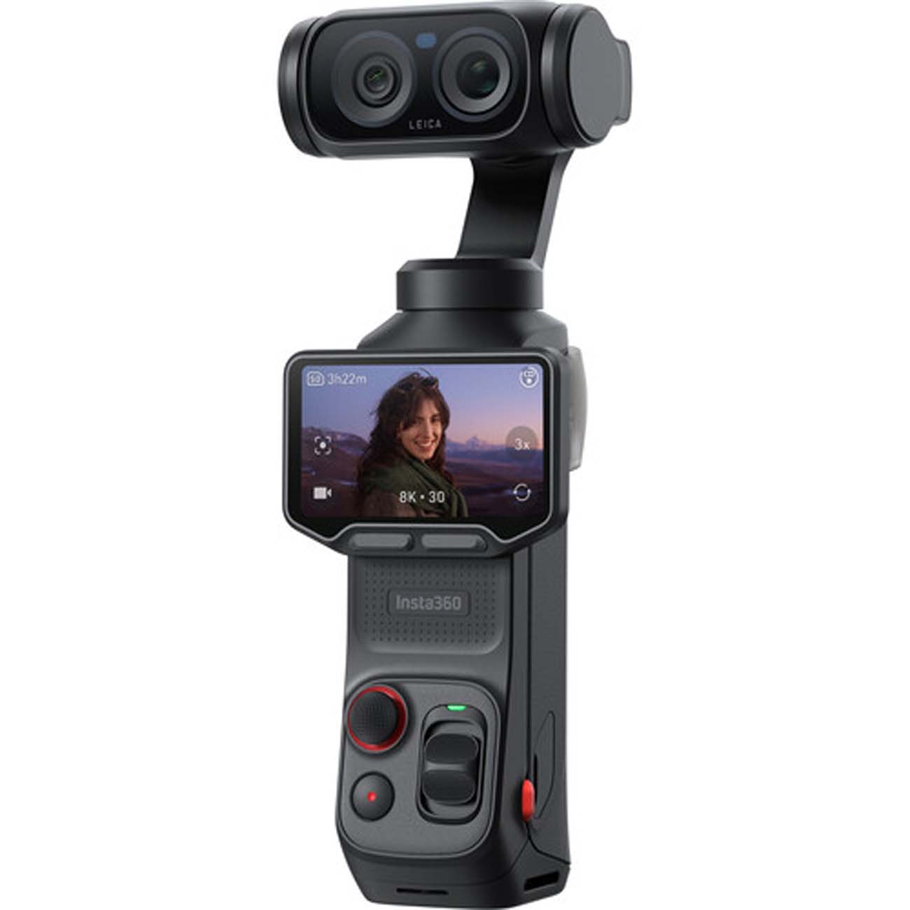نمای جانبی از دوربین گیمبال اینستا360 Insta360 Luna Ultra Creator Bundle AI Gimbal Camera Black