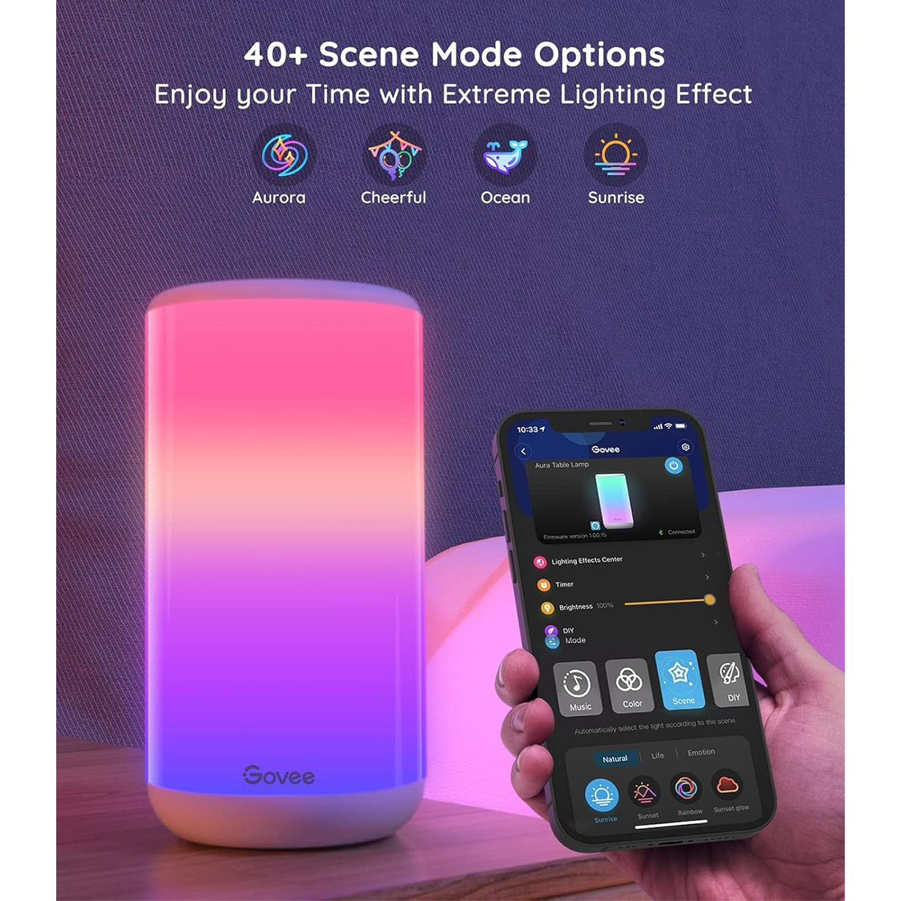 عکس در حال استفاده از چراغ هوشمند رومیزی گووی Govee Aura H6052 Smart Table Lamp