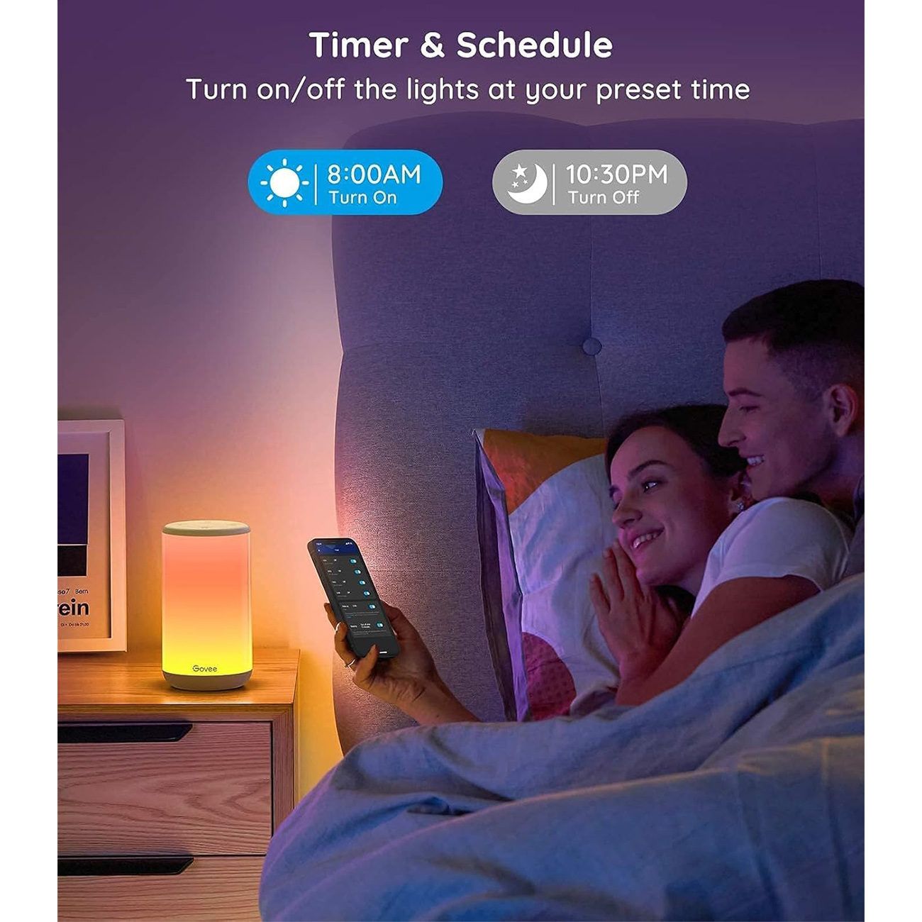عکس در حال استفاده از چراغ هوشمند رومیزی گووی Govee Aura H6052 Smart Table Lamp