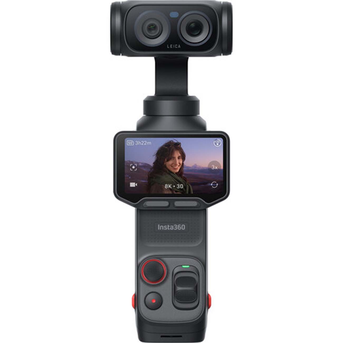 نمای روبه رو دوربین گیمبال اینستا۳۶۰ Insta360 Luna Ultra Vlog Bundle