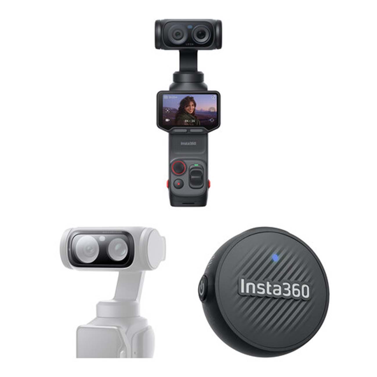 نمای اقلام دوربین گیمبال اینستا۳۶۰ Insta360 Luna Ultra Vlog Bundle