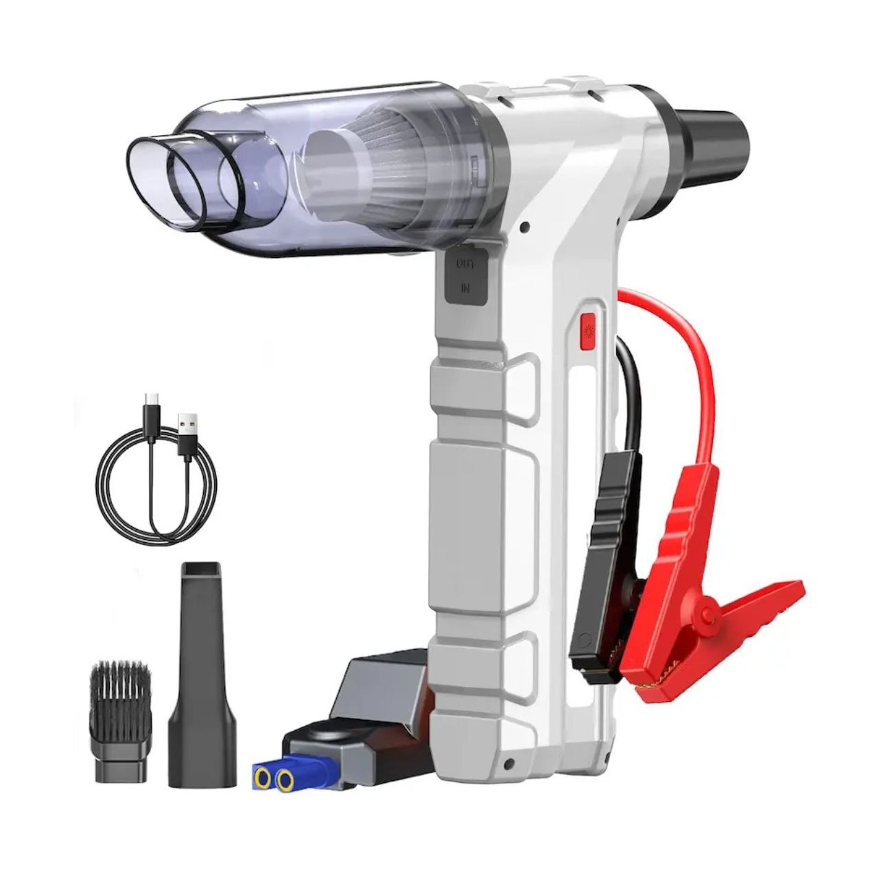 دمنده و مکنده شارژی  5in1 Cordless Jet Blower and Vacuum Jump Starter Power Bank