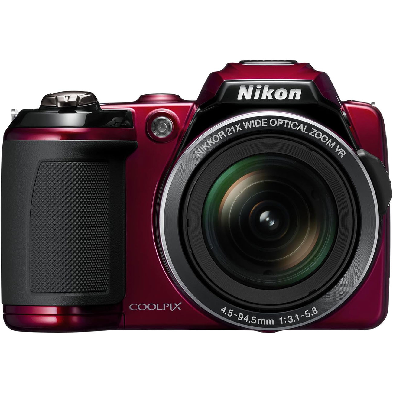 نمای روبه رو دوربین دیجیتال نیکون Nikon COOLPIX L120 Digital Camera Red