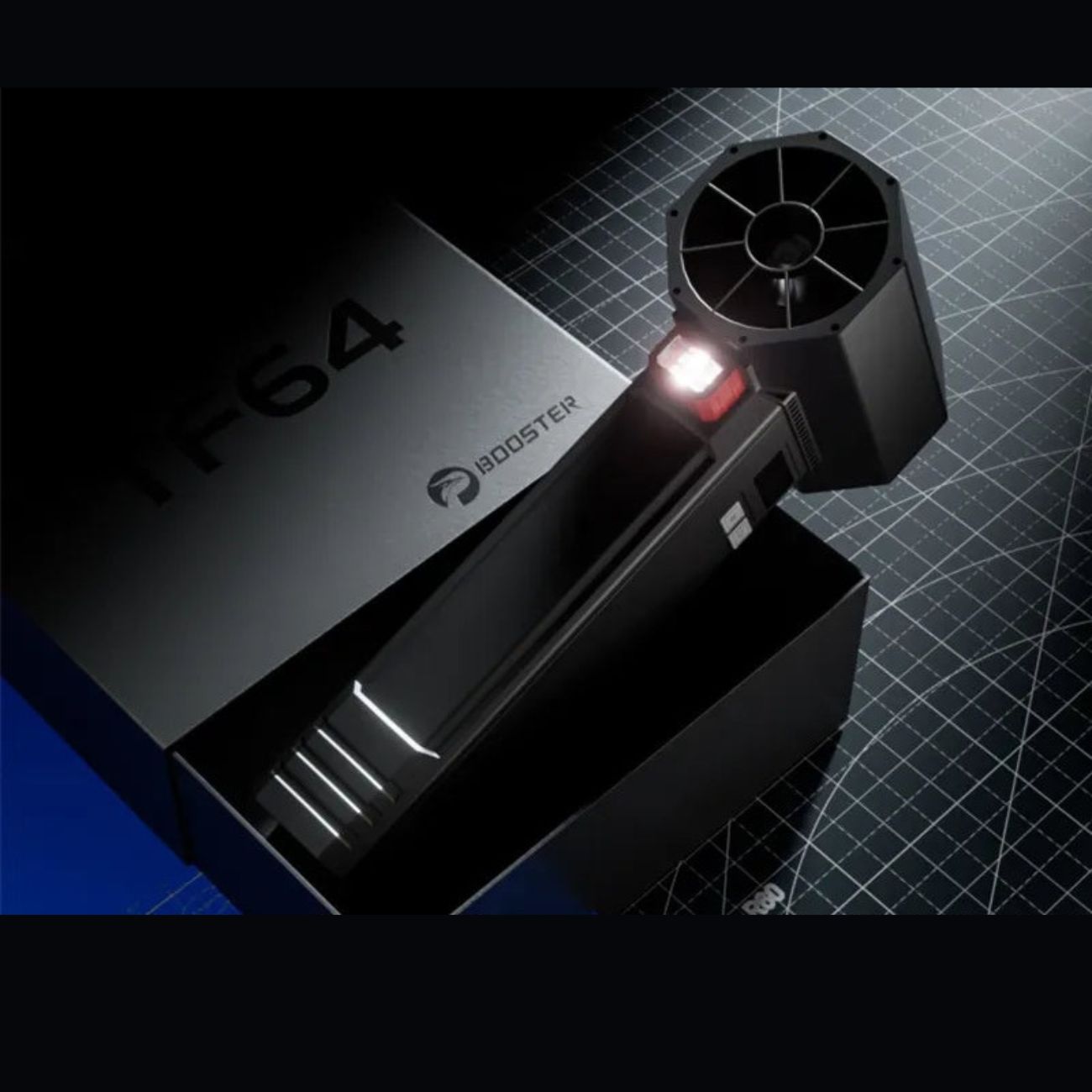نمای بسته بندی سوپر جت‌فن شارژی توربو  بوستر Booster Turbo TF64 Jet Fan with Carrying Case