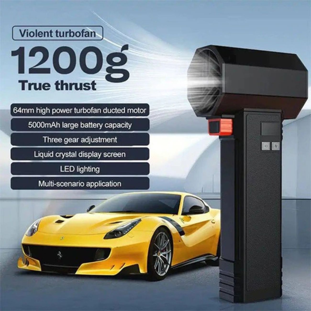 نمای توضیحات سوپر جت‌فن شارژی توربو  بوستر Booster Turbo TF64 Jet Fan with Carrying Case