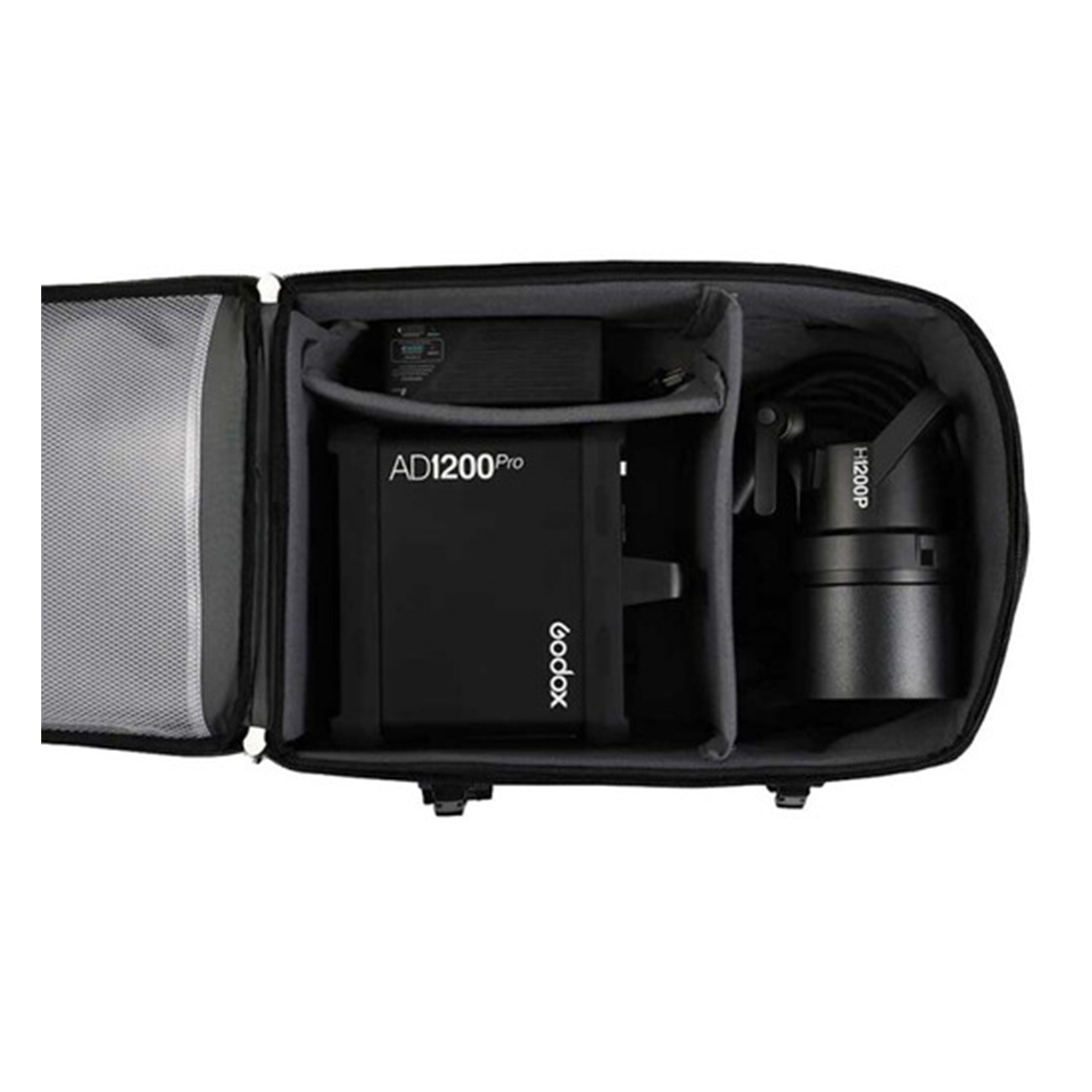 تصویری از داخل کیف حمل فلاش گودکس Godox AD1200 Pro Battery Powered Flash System Carrying Bag