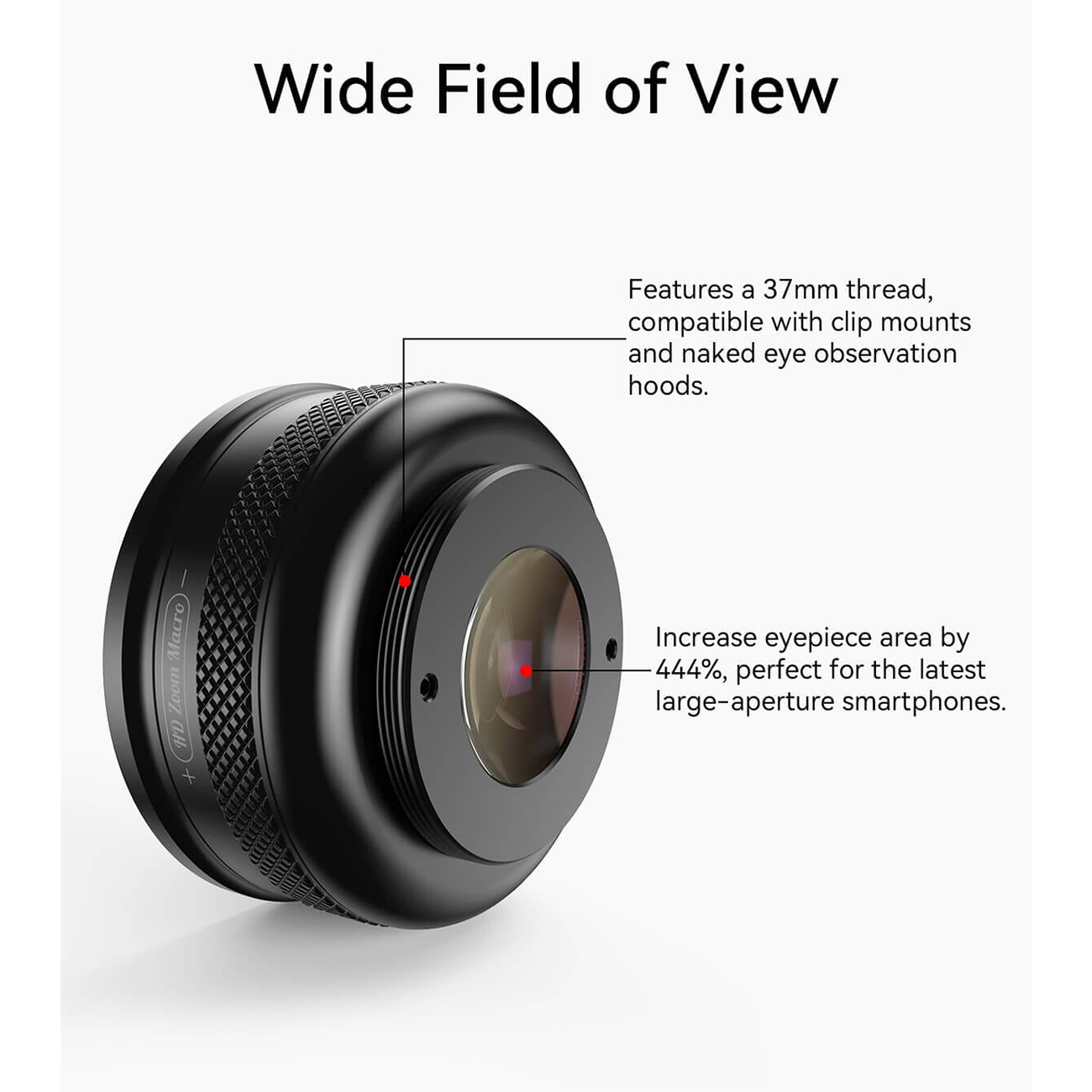 عکس از جزئیات لنز موبایل اپکسل Apexel APL-ZM100 Zoom Macro Clip-on Lens