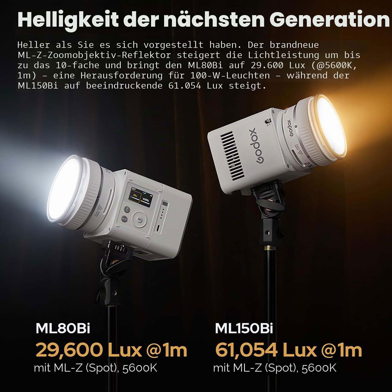 نمای کاربردی نور ثابت گودکس Godox ML80Bi Bi-Color Portable LED Video Light