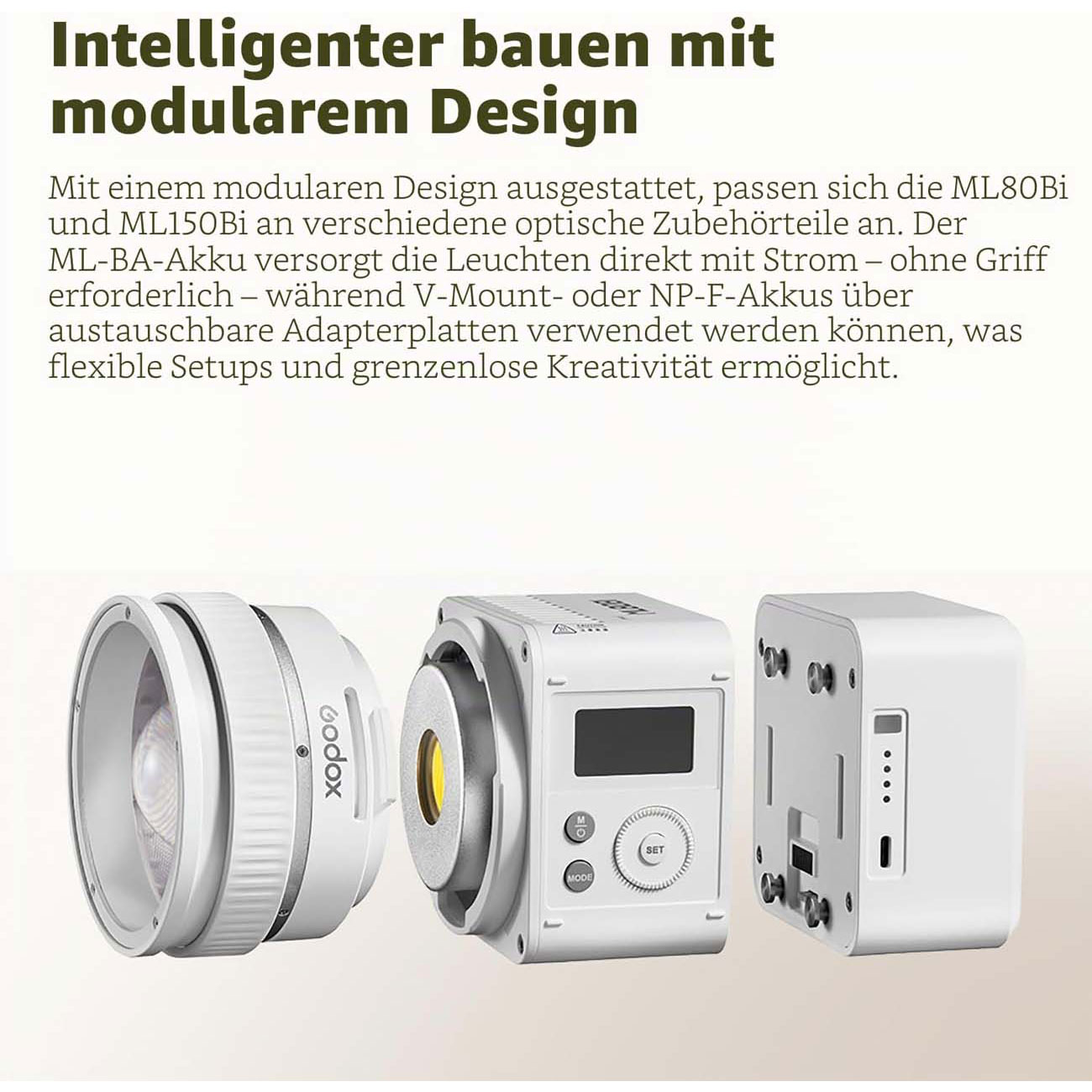 نمای توضیحات نور ال ای دی گودکس Godox ML80Bi Bi-Color Portable LED Video Light