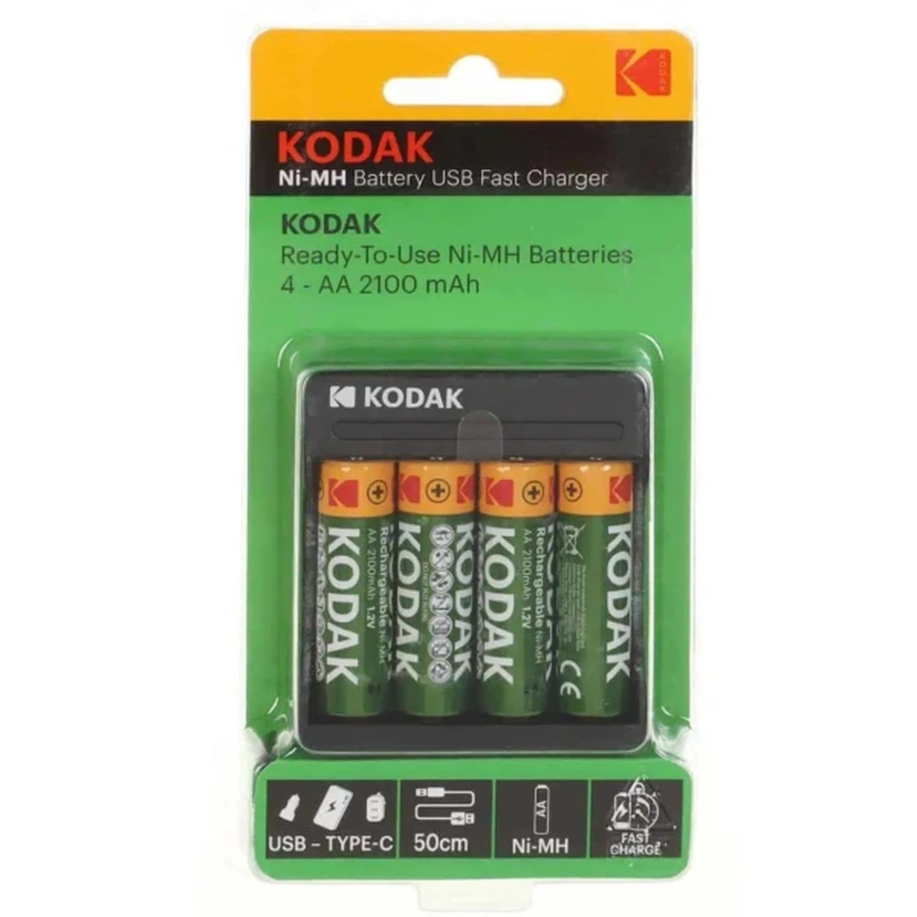 عکس از بسته بندی باتری قلمی قابل شارژ کداک بسته 4عددی Kodak Ni-MH 2100 mAh Rechargeable Battery