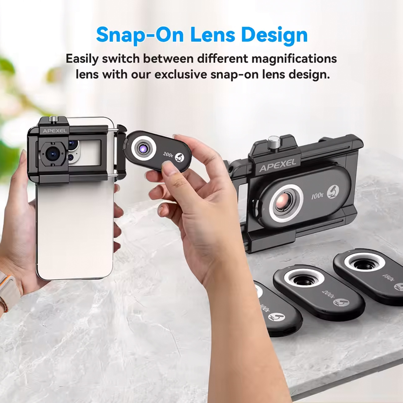 عکس از ویژگی های لنز موبایل 3 در 1 اپکسل Apexle Phonemicro 5 3in1 Mobile Lens