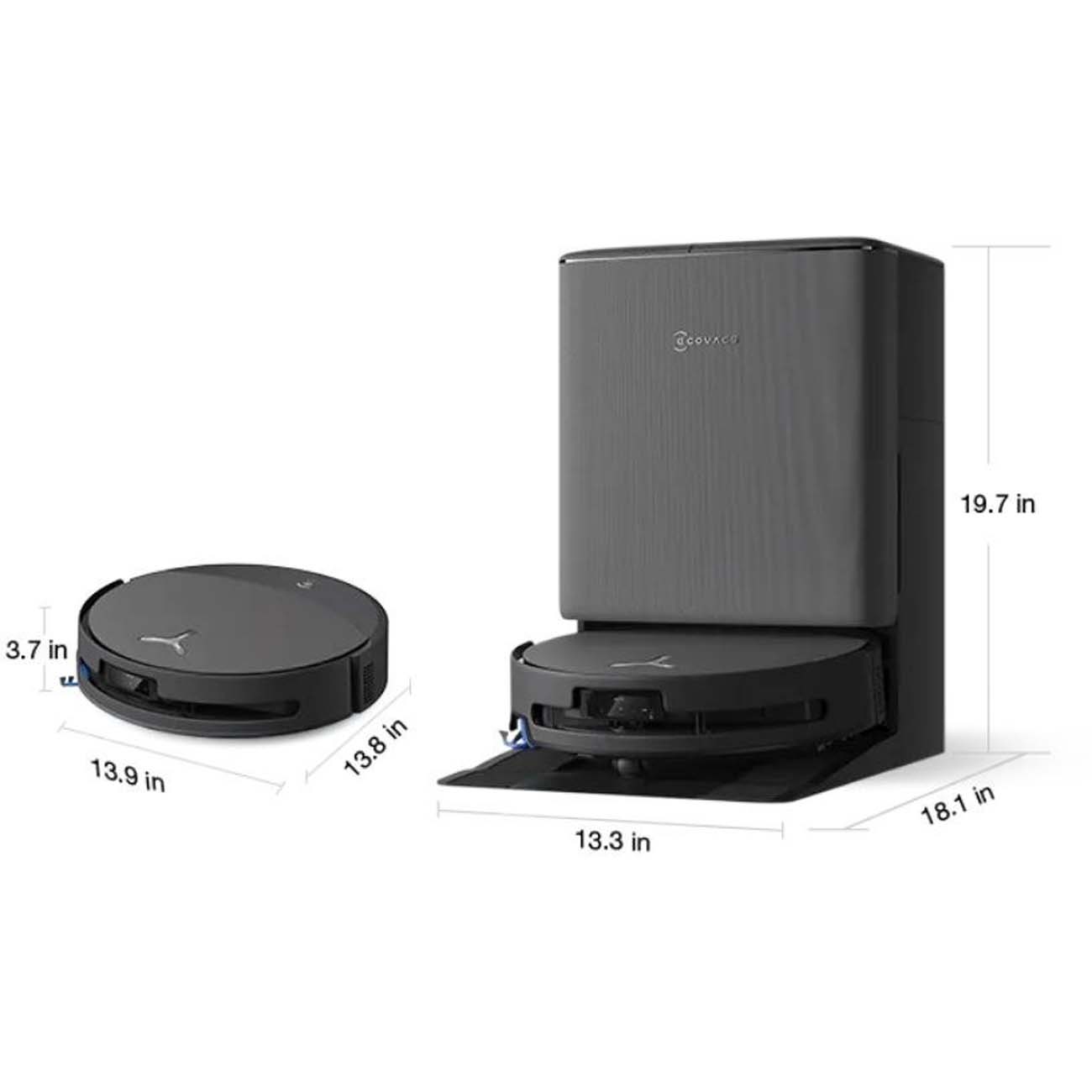 نمای ابعاد جارو رباتیک اکووکس Ecovacs Deebot T90 Pro Omni Robot Vacuum Cleaner