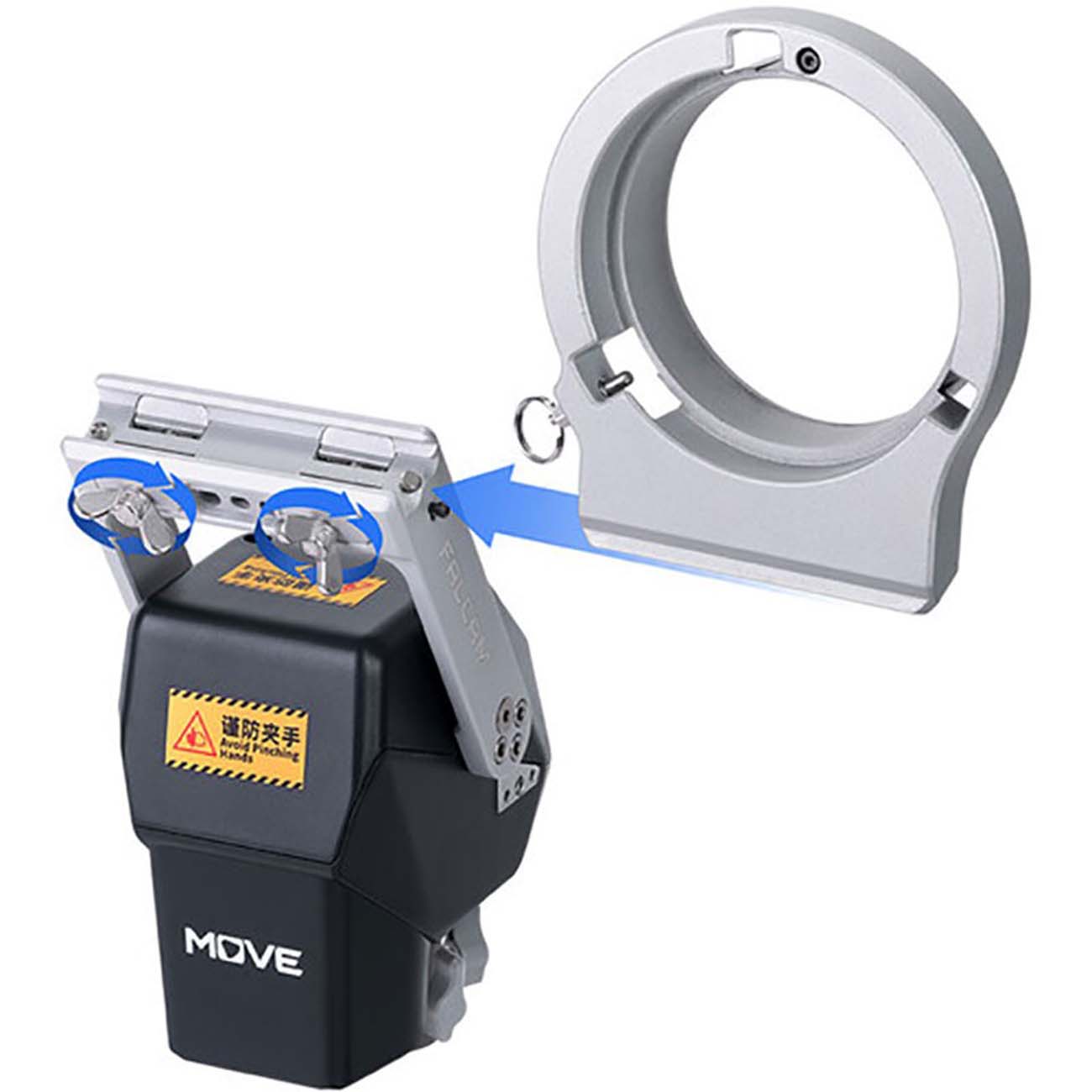 نمای جانبی پایه چرخشی فالکام Falcam Move LightGo Light Movement Controller