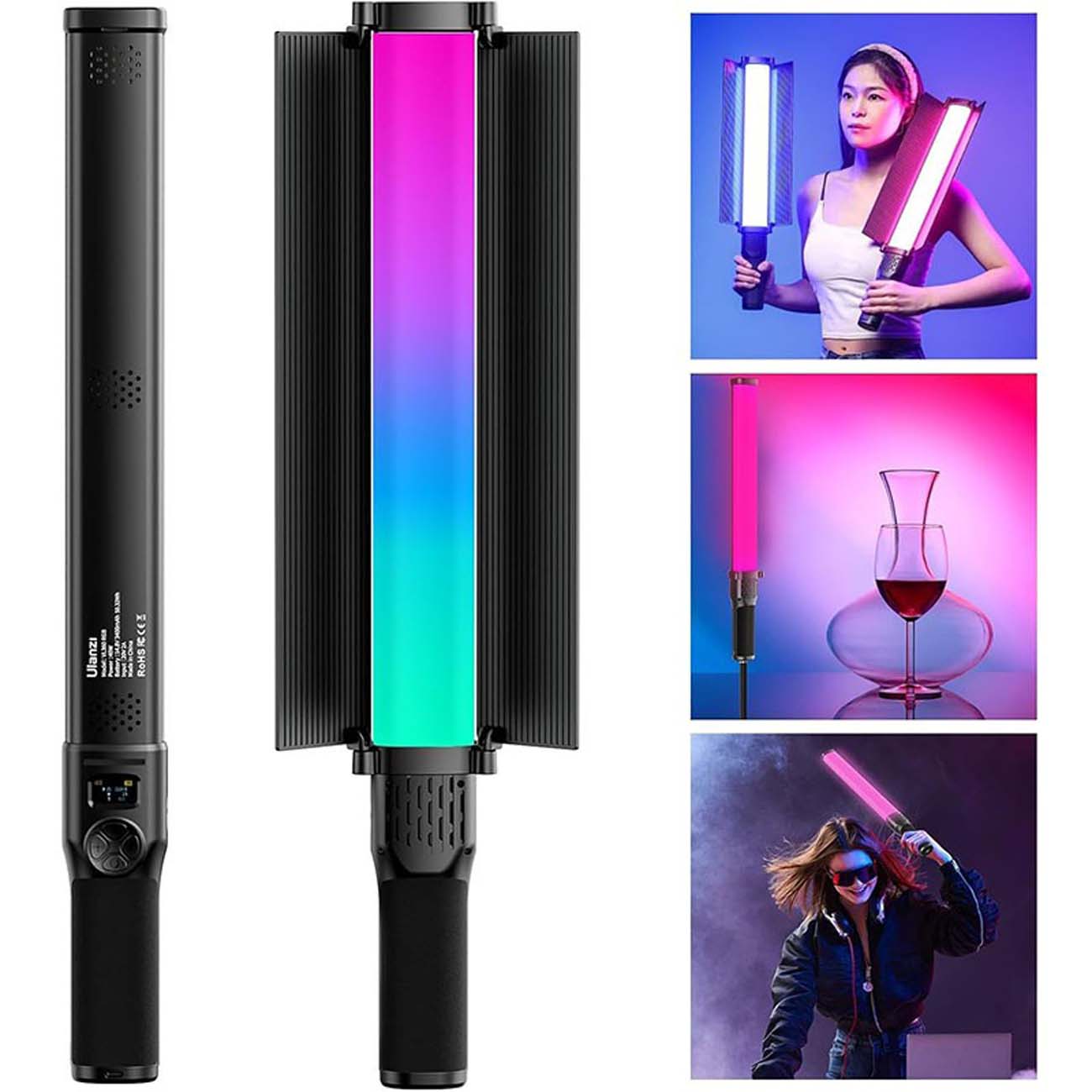 نمای کلی نور باتومی اولانزی Ulanzi VL360 RGB Handheld LED Light Stick