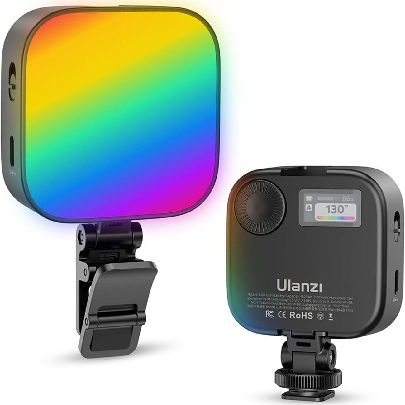 نمای کلی ویدیو لایت جیبی اولانزی Ulanzi U60 RGB Pocket Video Light