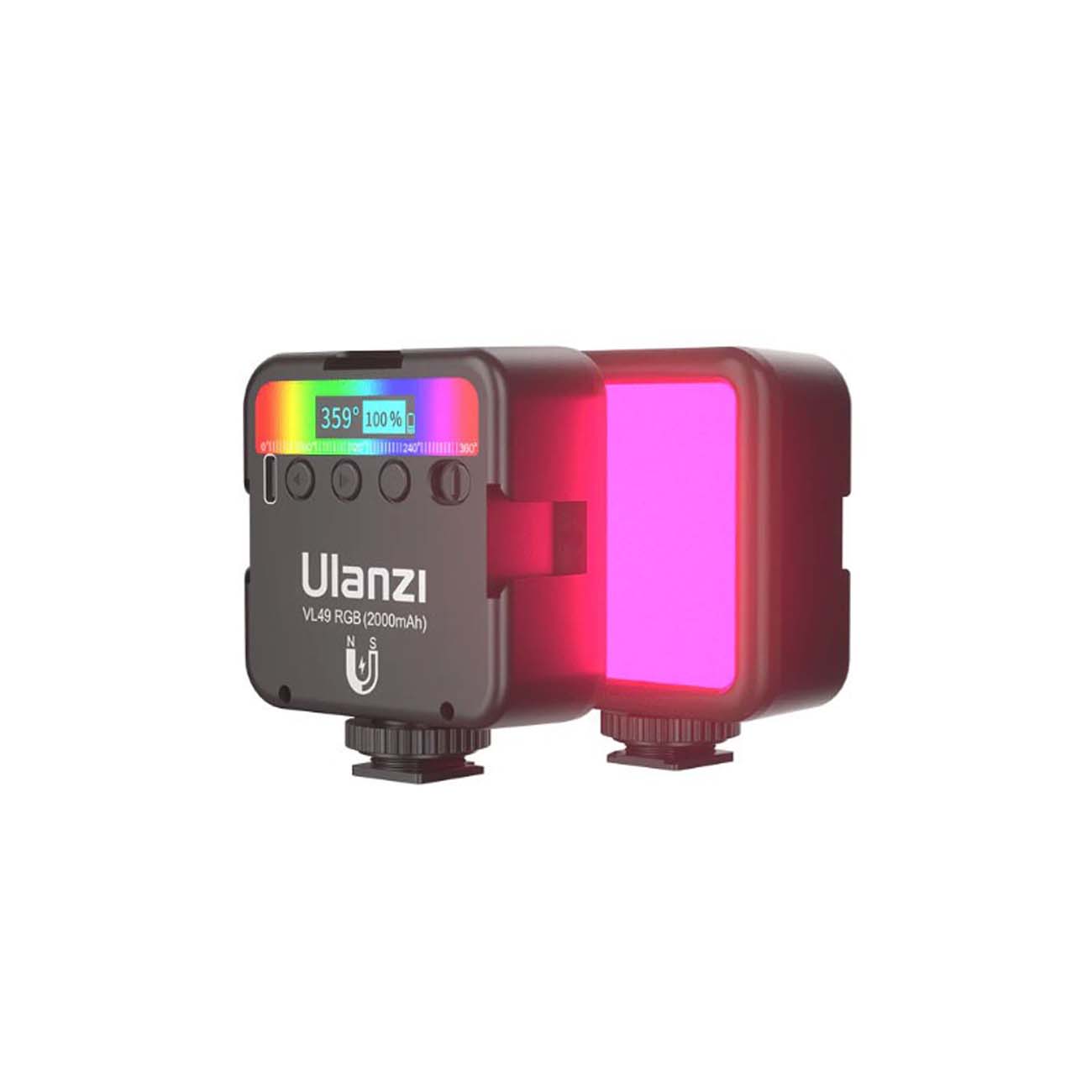نمای کلی ویدیو لایت اولانزی Ulanzi VL49 RGB Mini Pocket Video LED Light