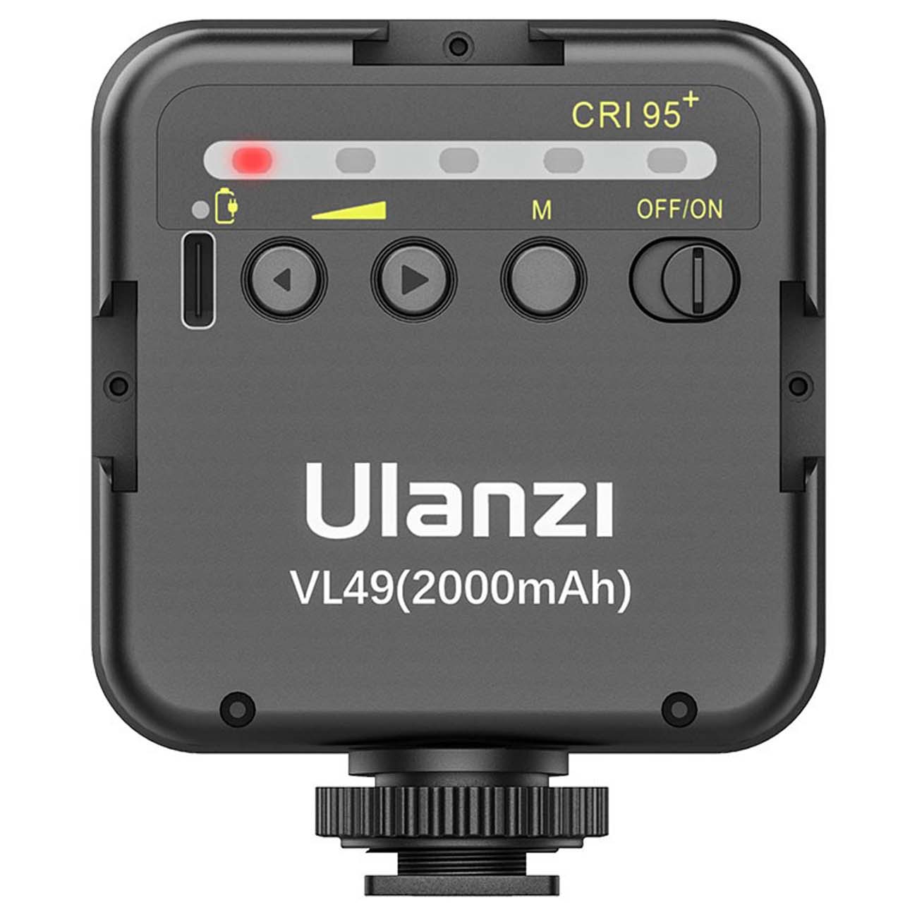 نمای پشت ویدیو لایت جیبی اولانزی Ulanzi VL49 Bi-Color Mini LED Video Light