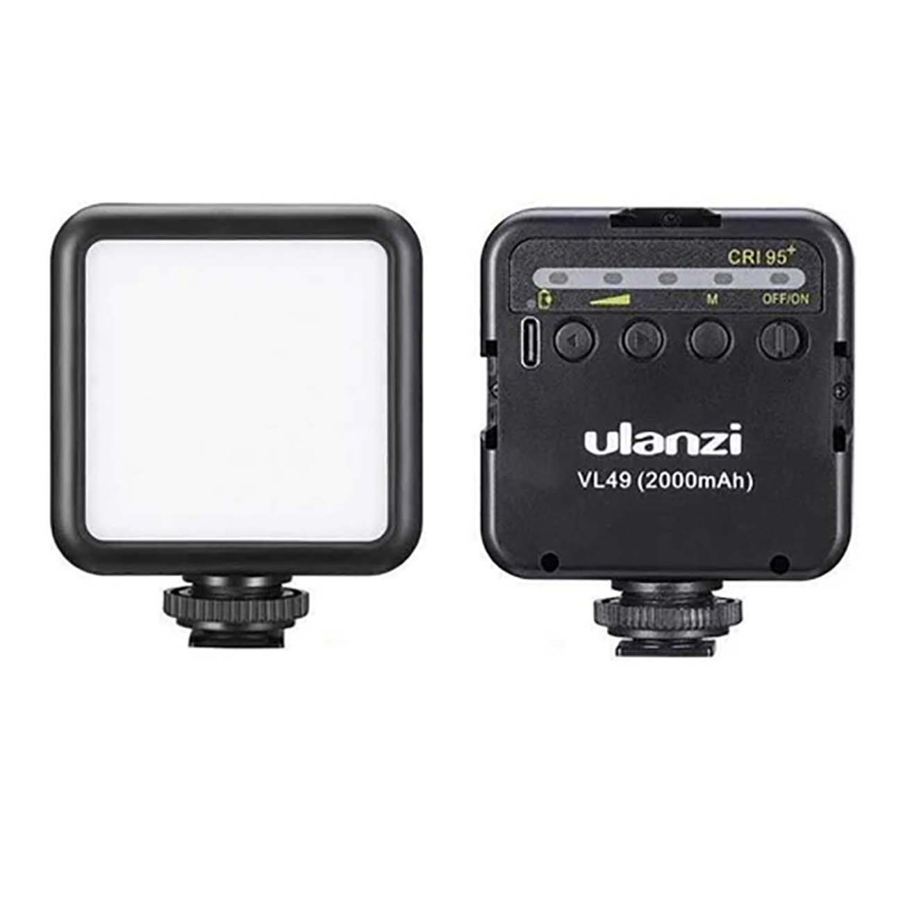 نمای کلی ویدیو لایت جیبی اولانزی Ulanzi VL49 Bi-Color Mini LED Video Light