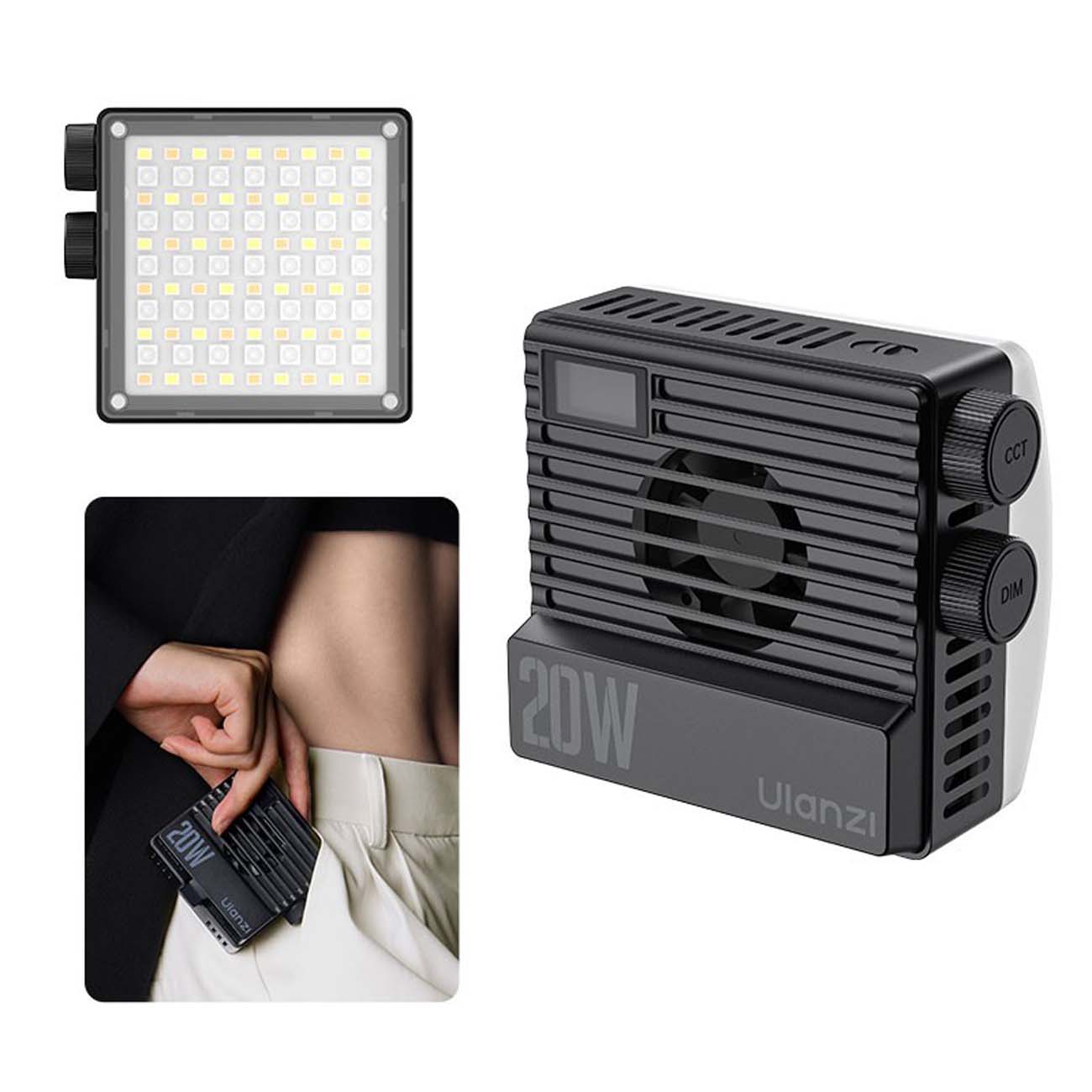 نمای کاربردی نور ال ای دی اولانزی Ulanzi LE20 20W RGB LED Light Panel